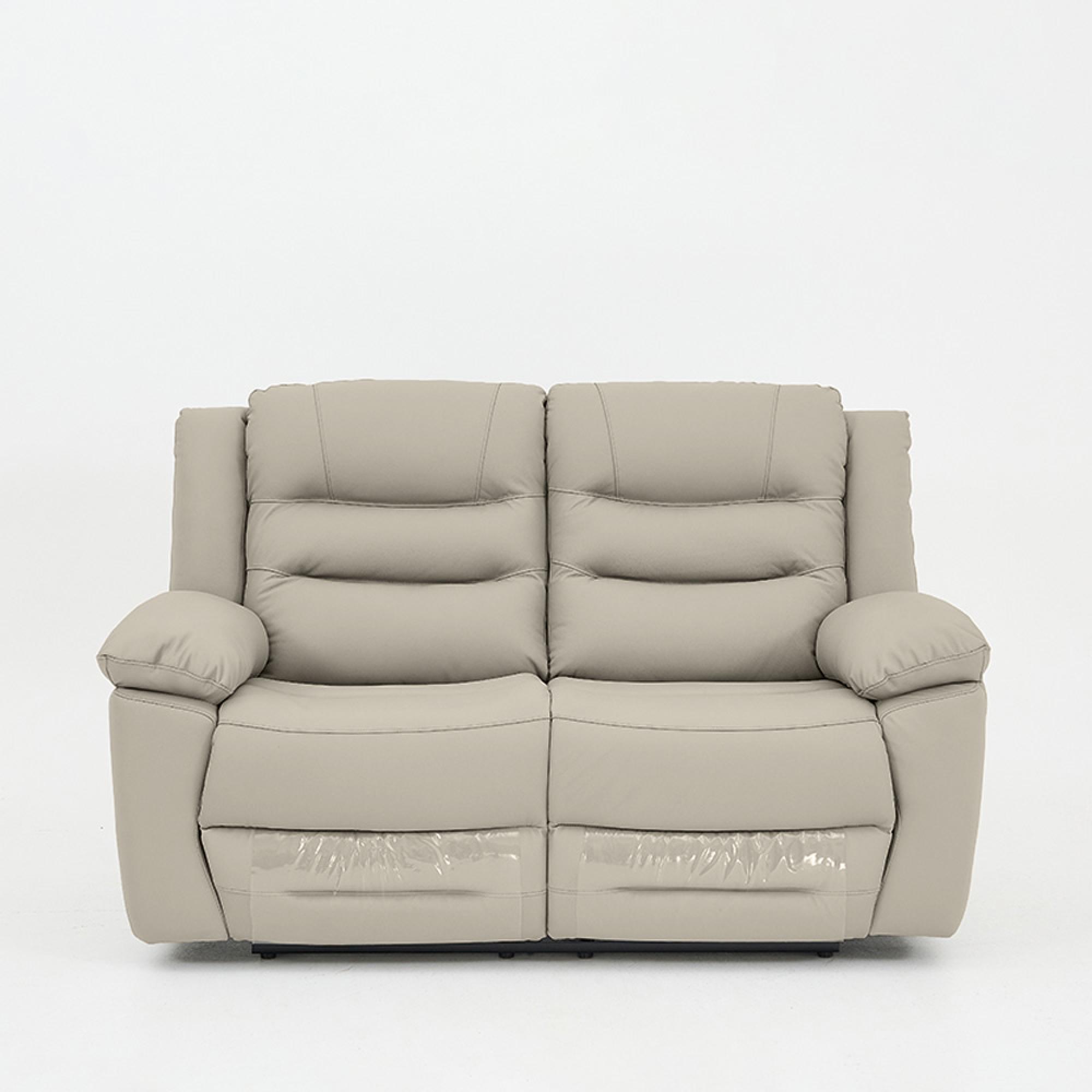 Alexandra Recliner Sofa - 2 Seater - Warm Grey Leather