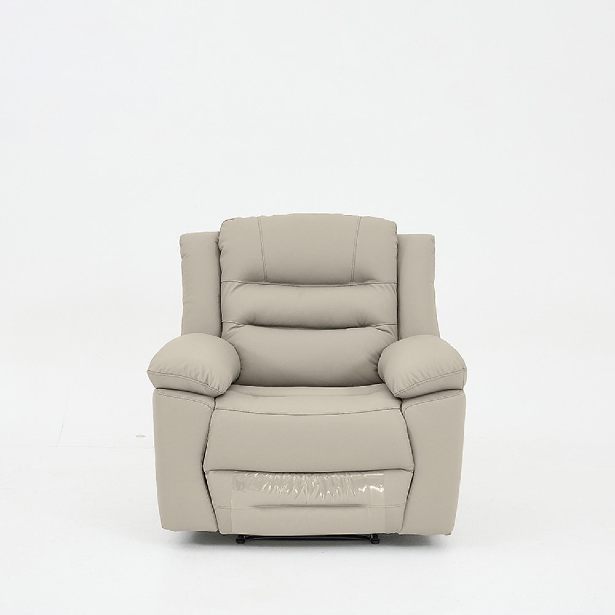 Alexandra Recliner Sofa Set - 3+2+1 Seater - Warm Grey Leather