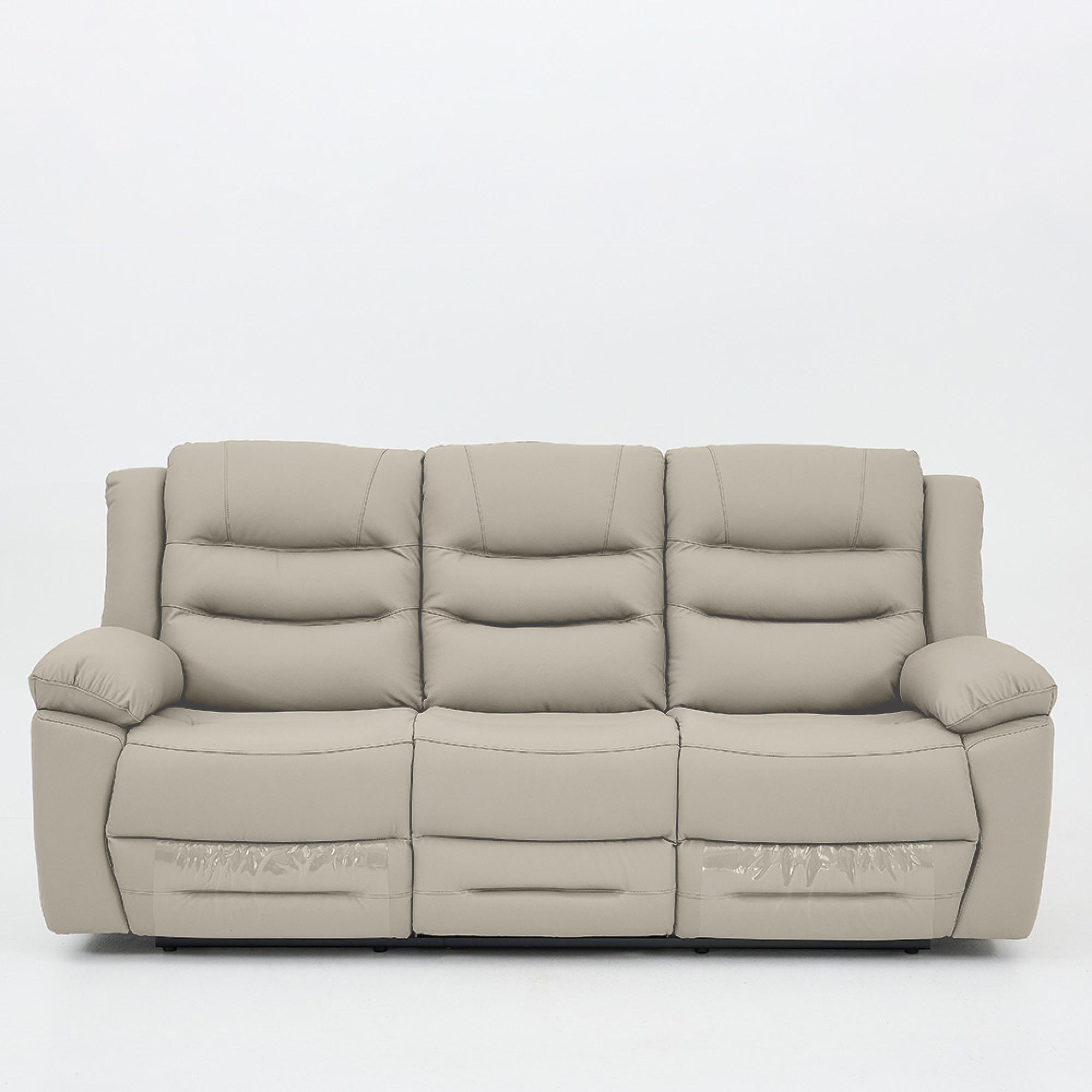 Alexandra Recliner Sofa Set - 3+2 Seater - Warm Grey Leather