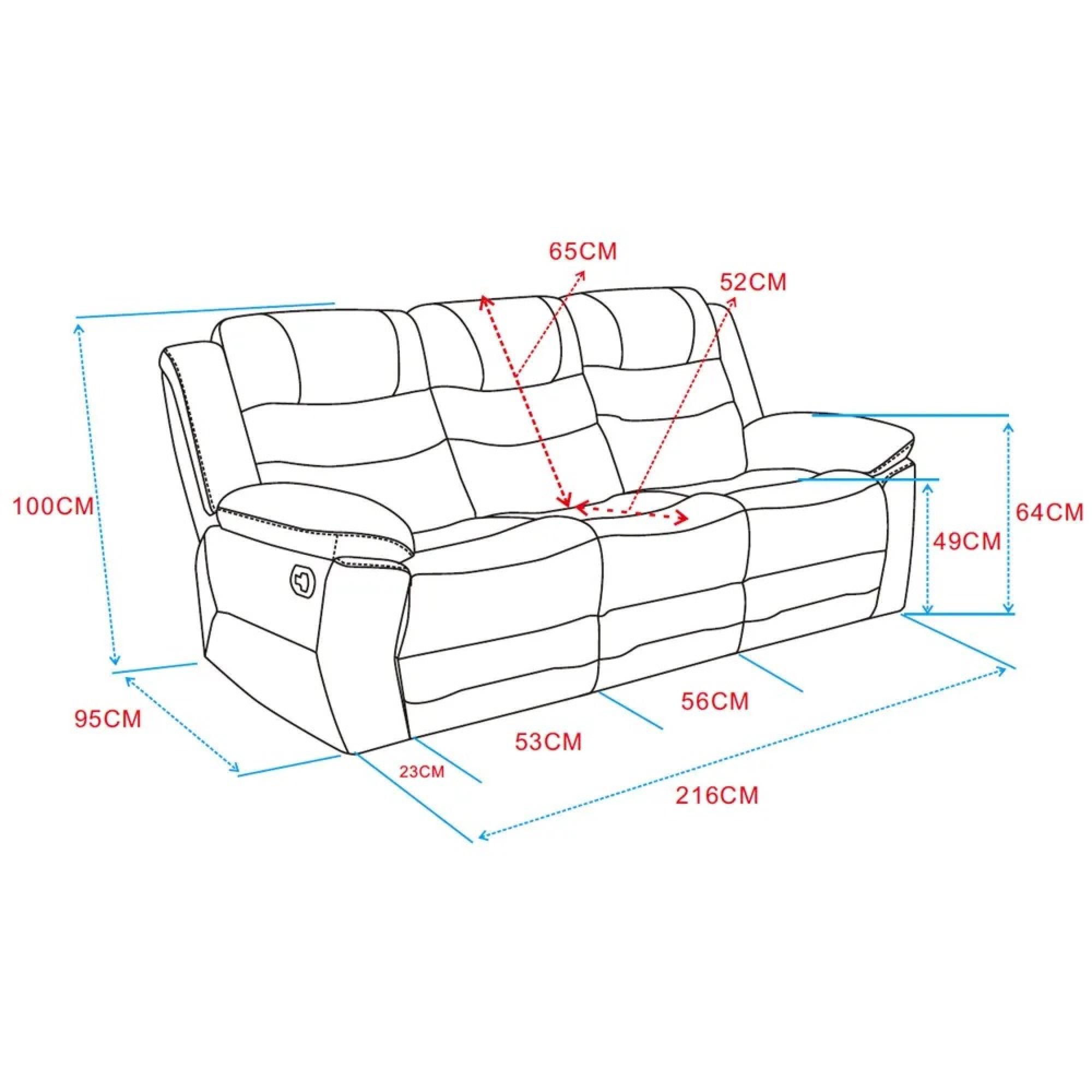 Alexandra Recliner Sofa Set - 3+2 Seater - Warm Grey Leather