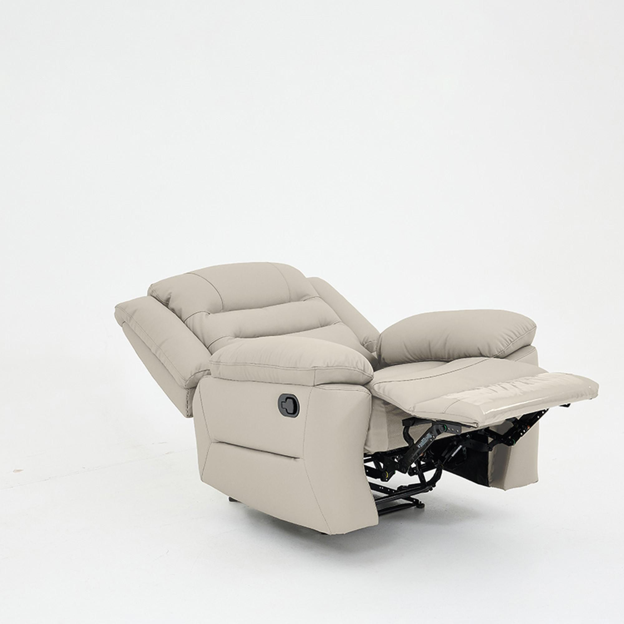 Alexandra Recliner Armchair - Warm Grey Leather