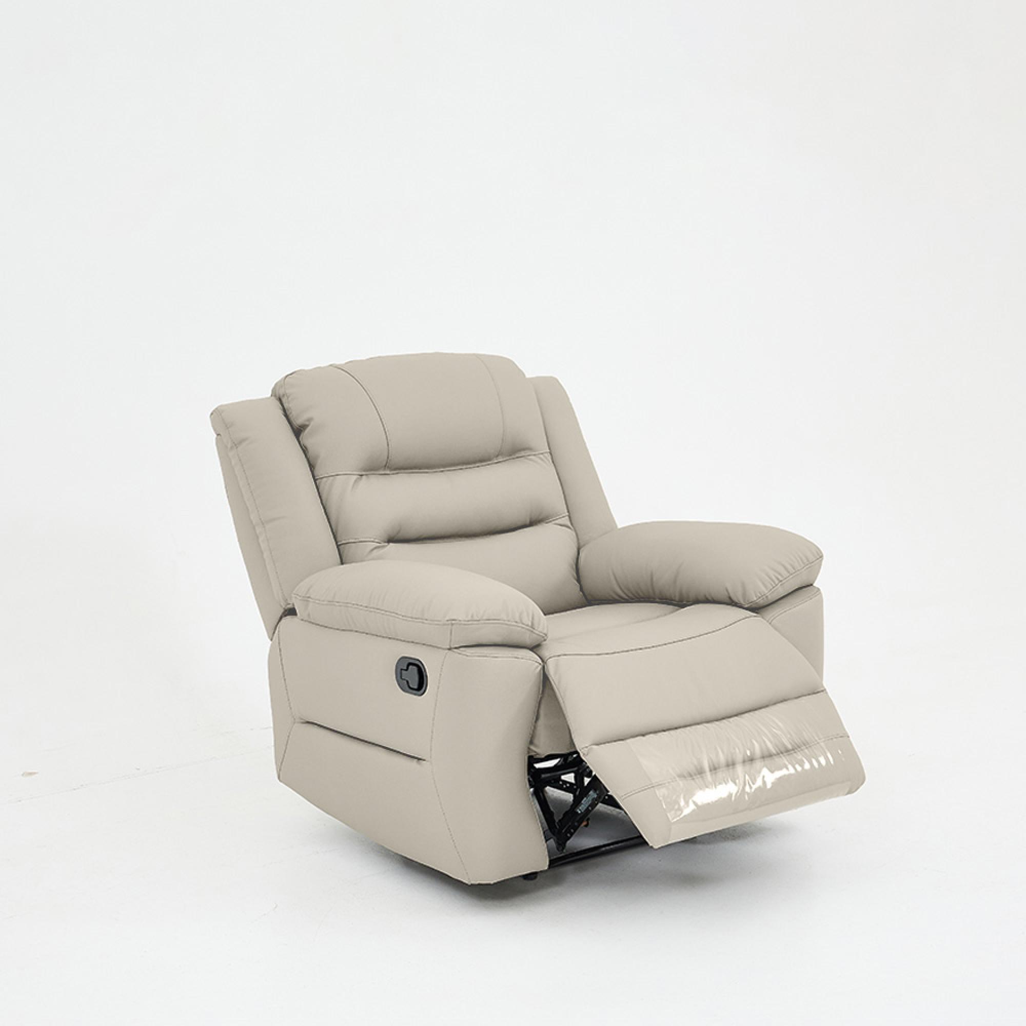 Alexandra Recliner Armchair - Warm Grey Leather