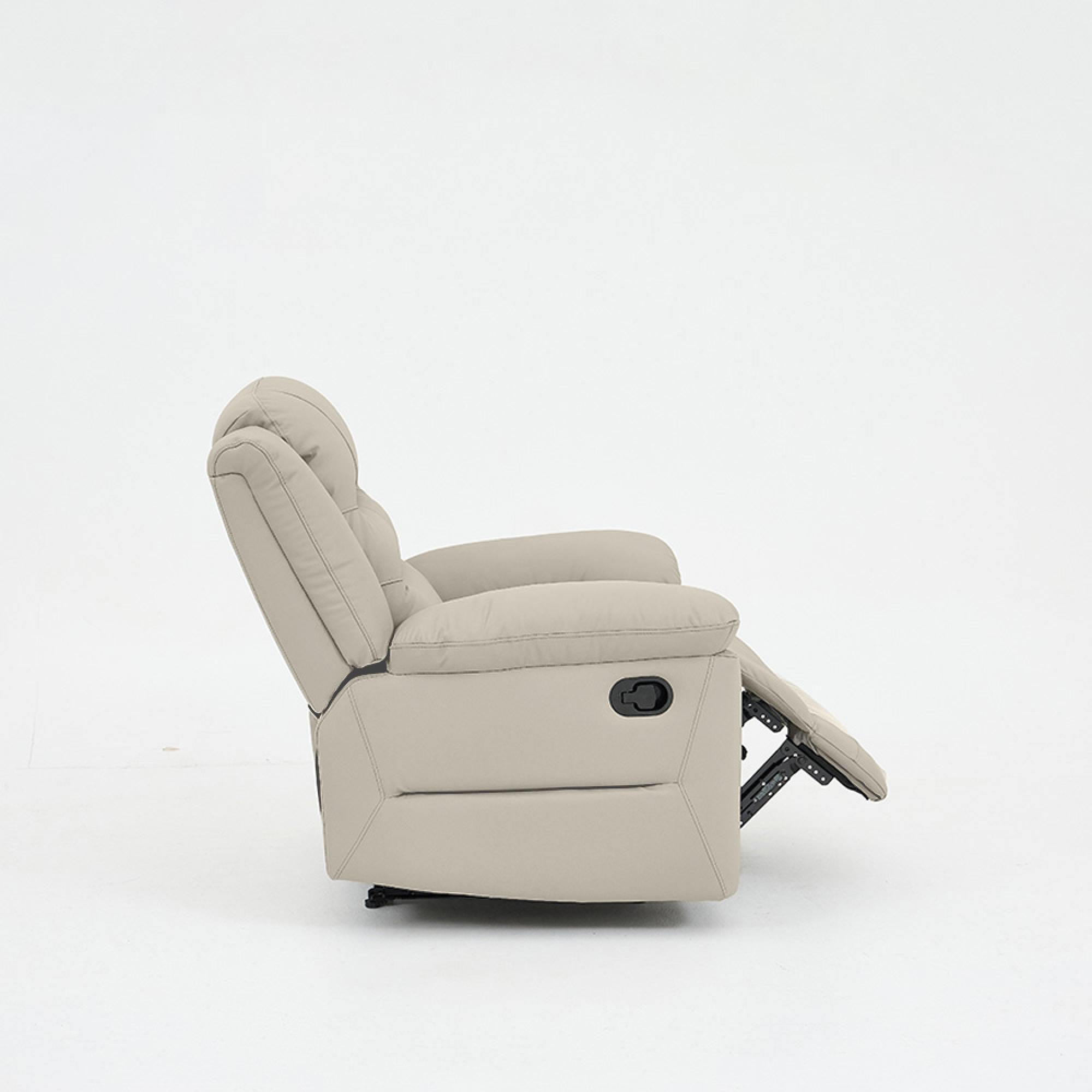 Alexandra Recliner Armchair - Warm Grey Leather