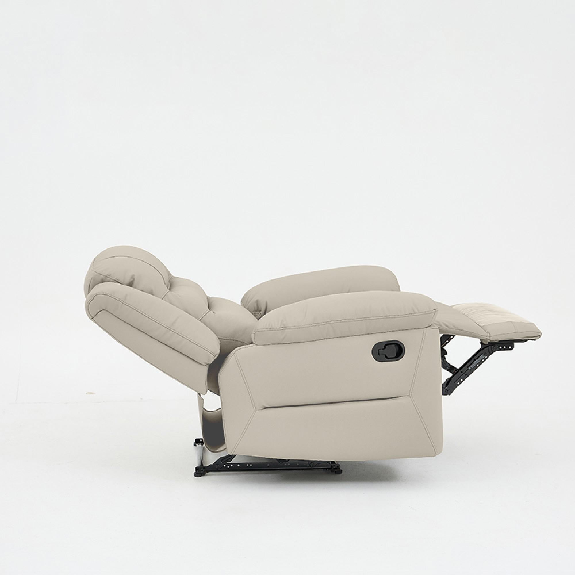 Alexandra Recliner Armchair - Warm Grey Leather