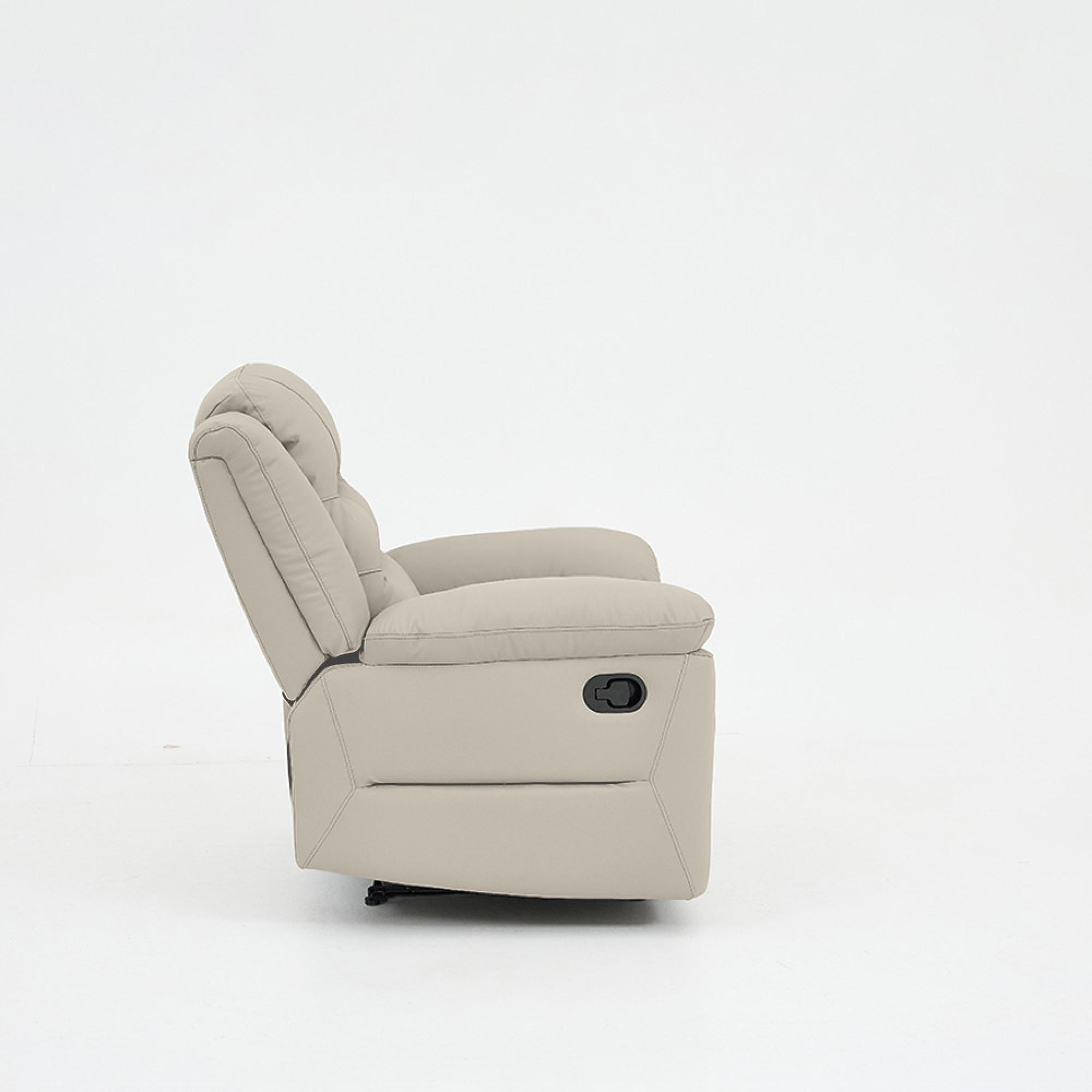 Alexandra Recliner Armchair - Warm Grey Leather