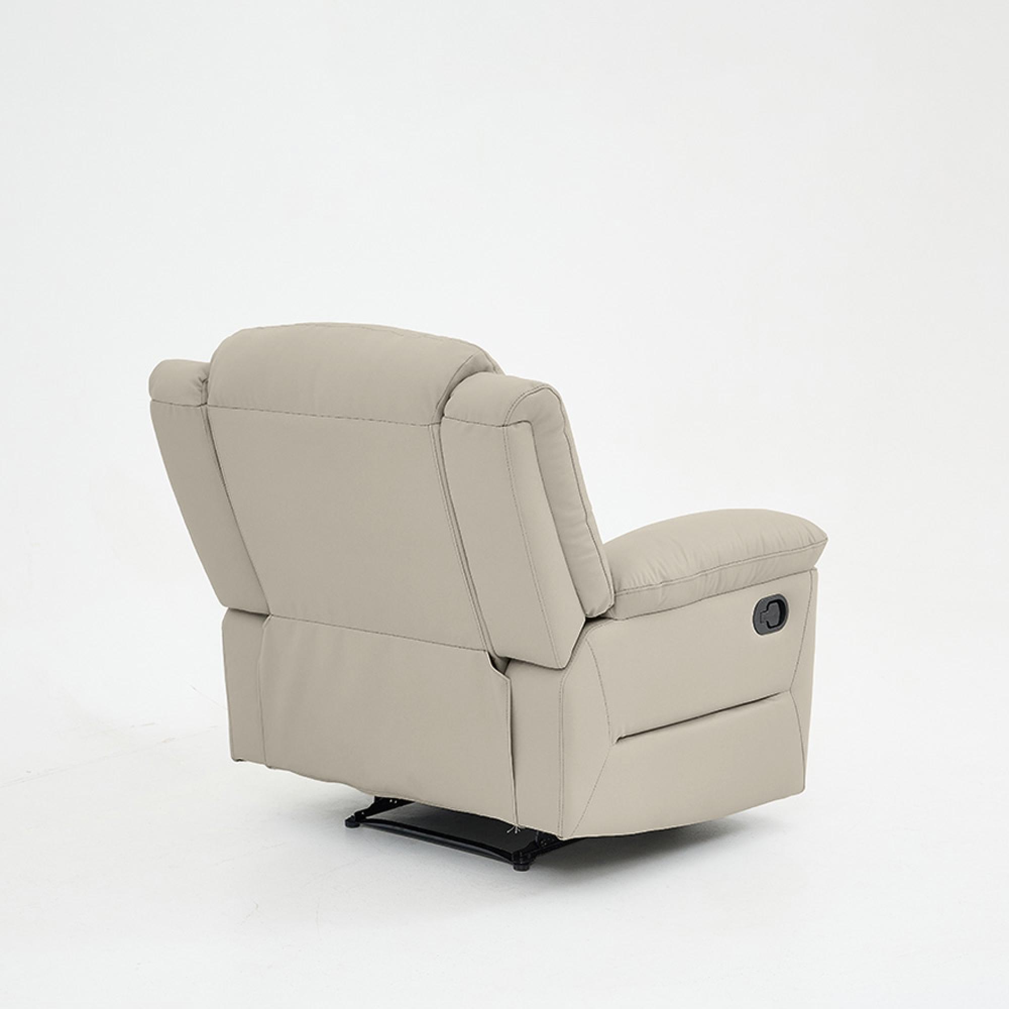 Alexandra Recliner Armchair - Warm Grey Leather