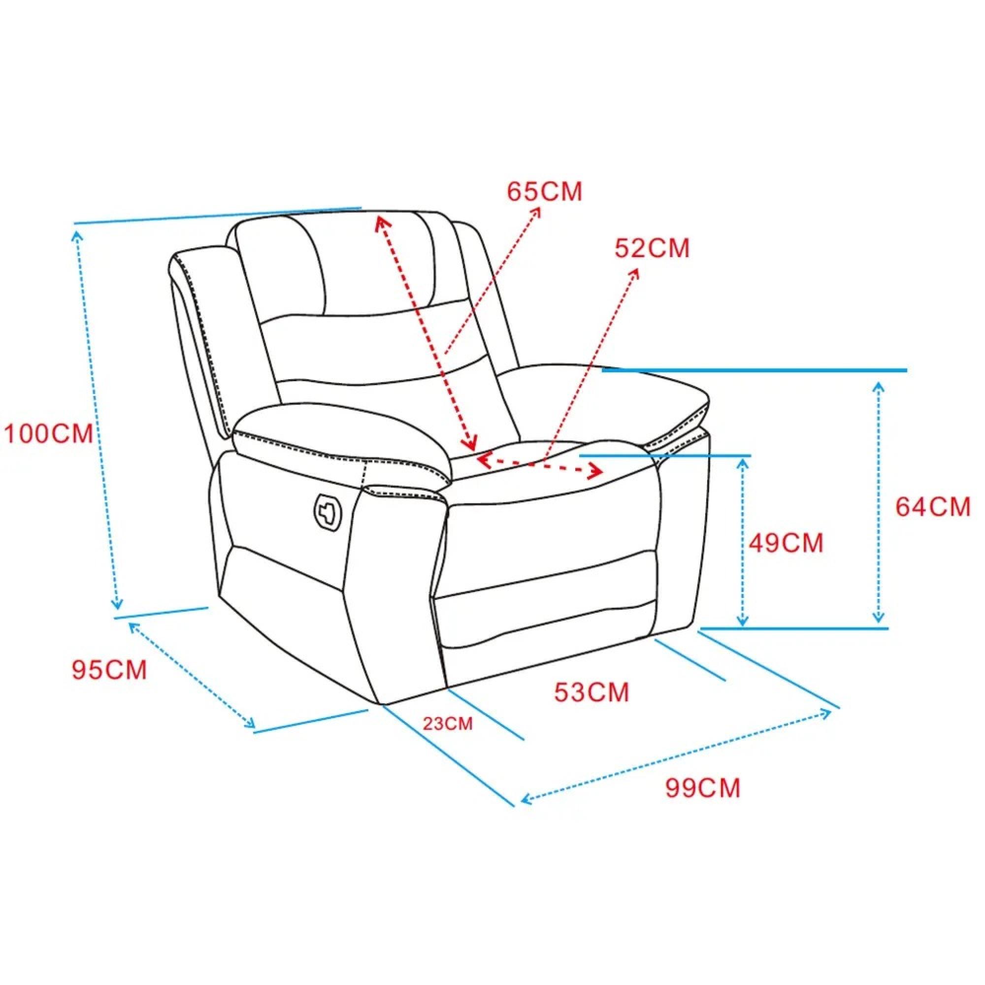 Alexandra Recliner Armchair - Warm Grey Leather
