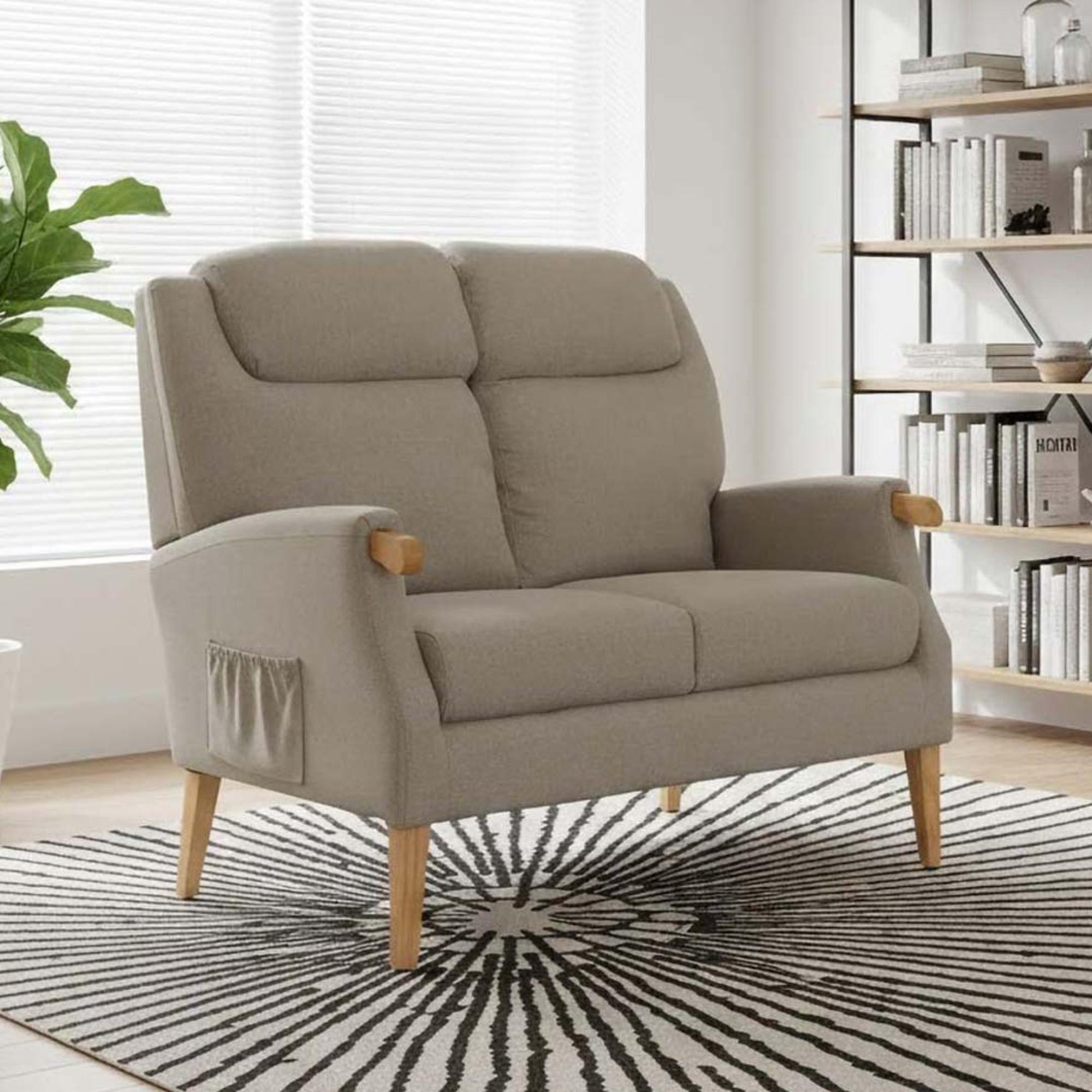 Lisbon 2 Seater Sofa - Taupe Fabric