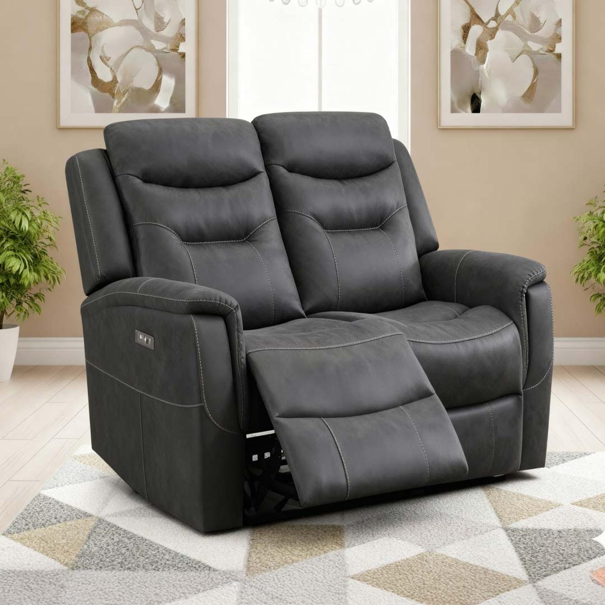 Harrogate 2 Seater Recliner Sofa - Grey Fabric