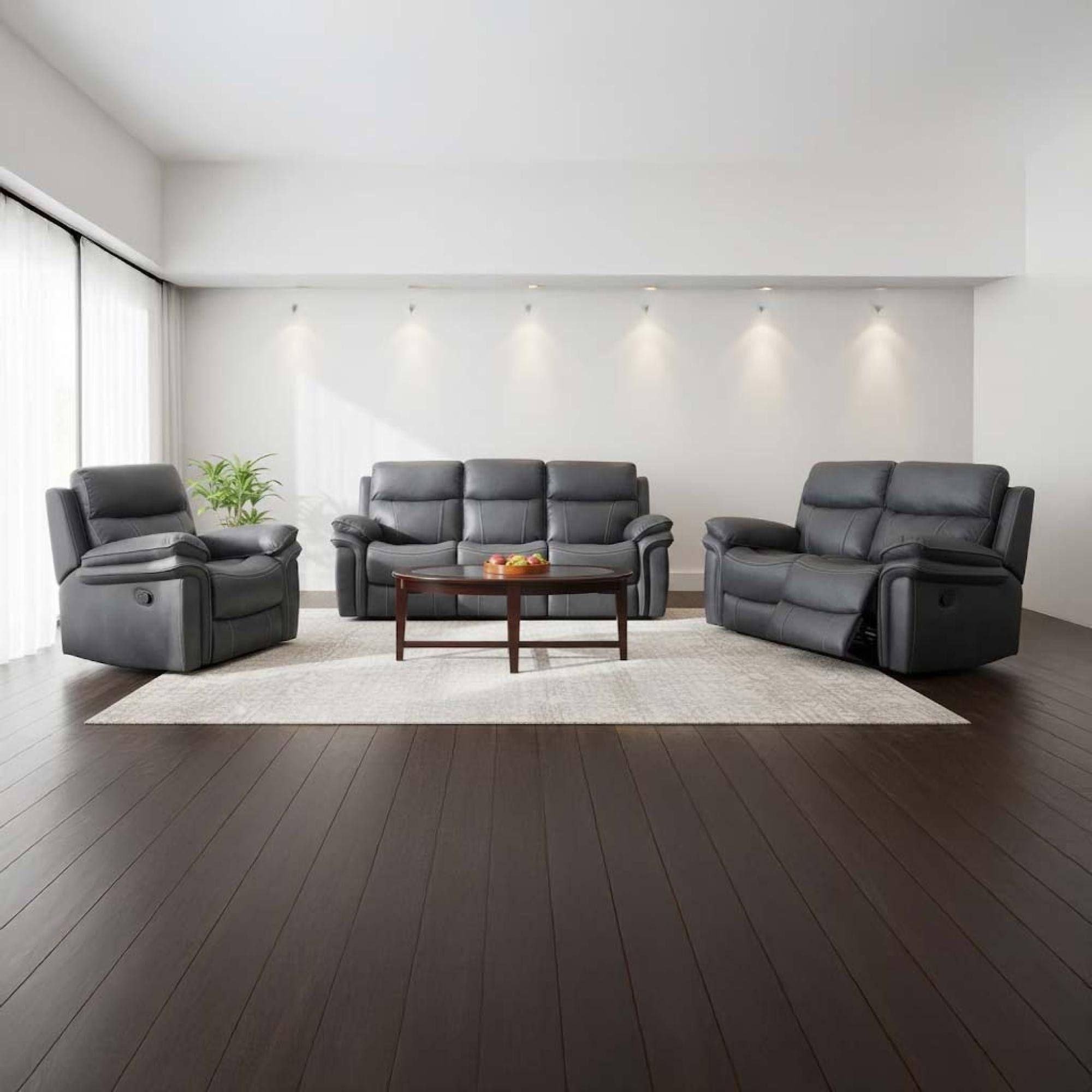 Richmond Recliner Sofa Suite  Charcoal Grey Fabric
