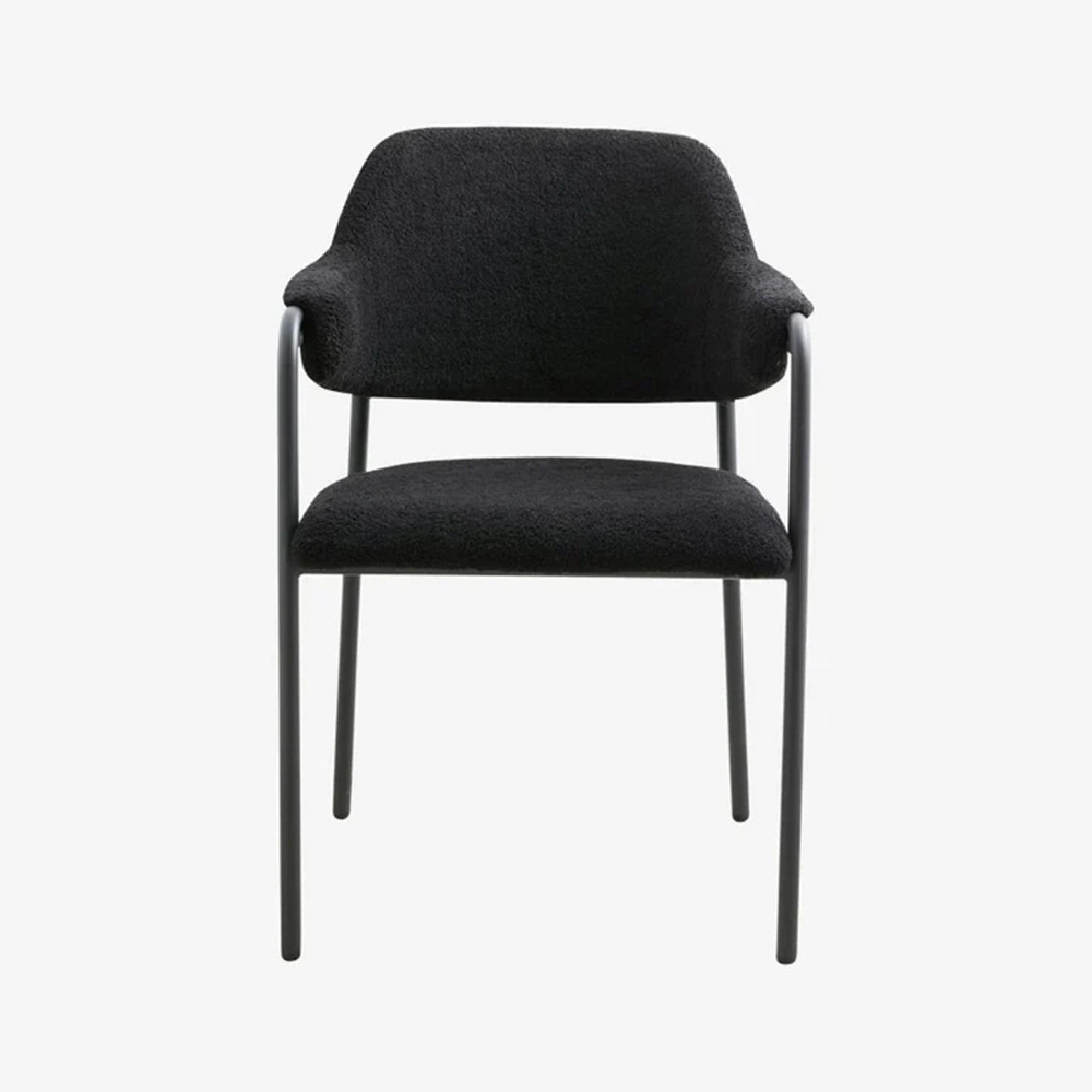 Albert Armchair - Teddy Fabric - Black