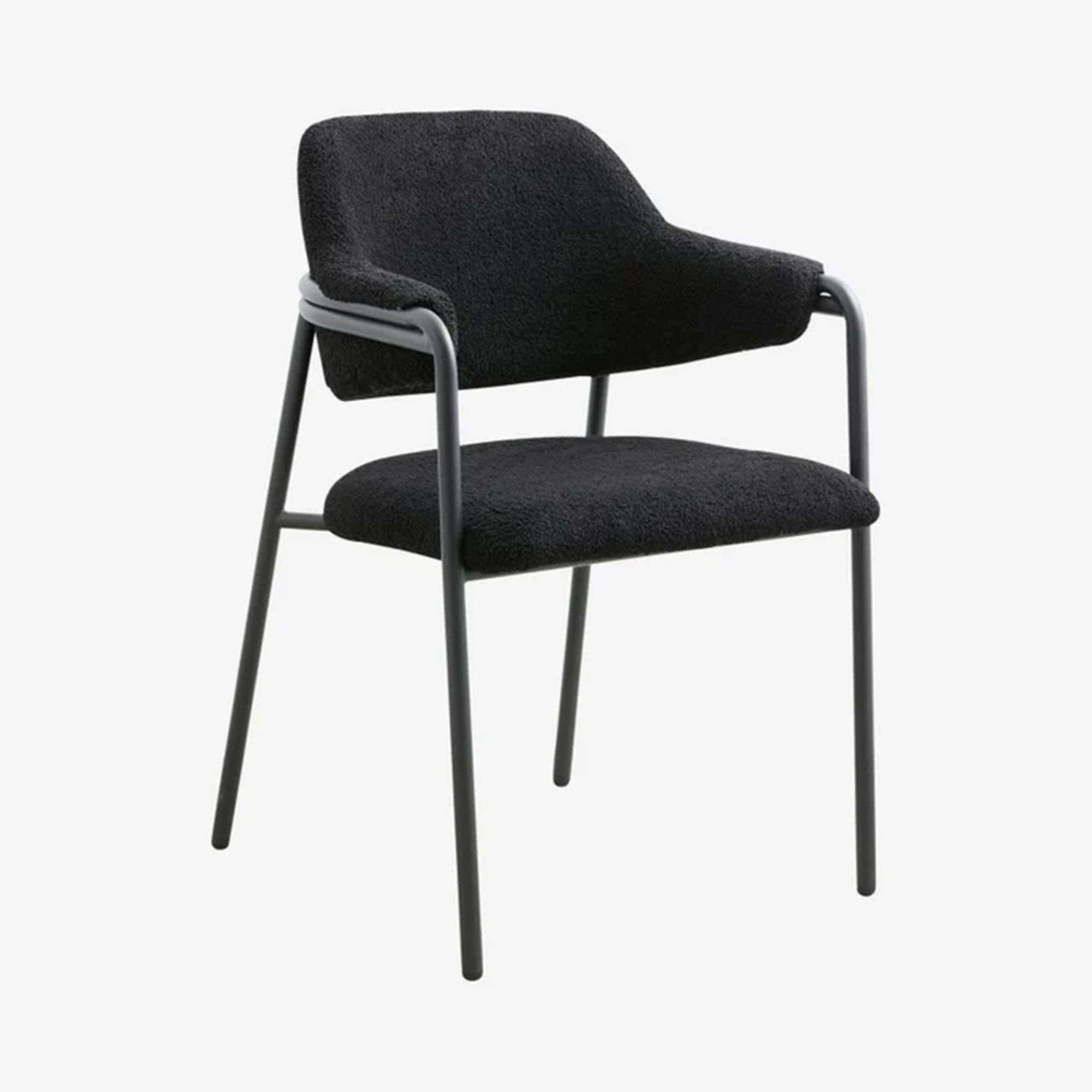 Albert Armchair - Teddy Fabric - Black