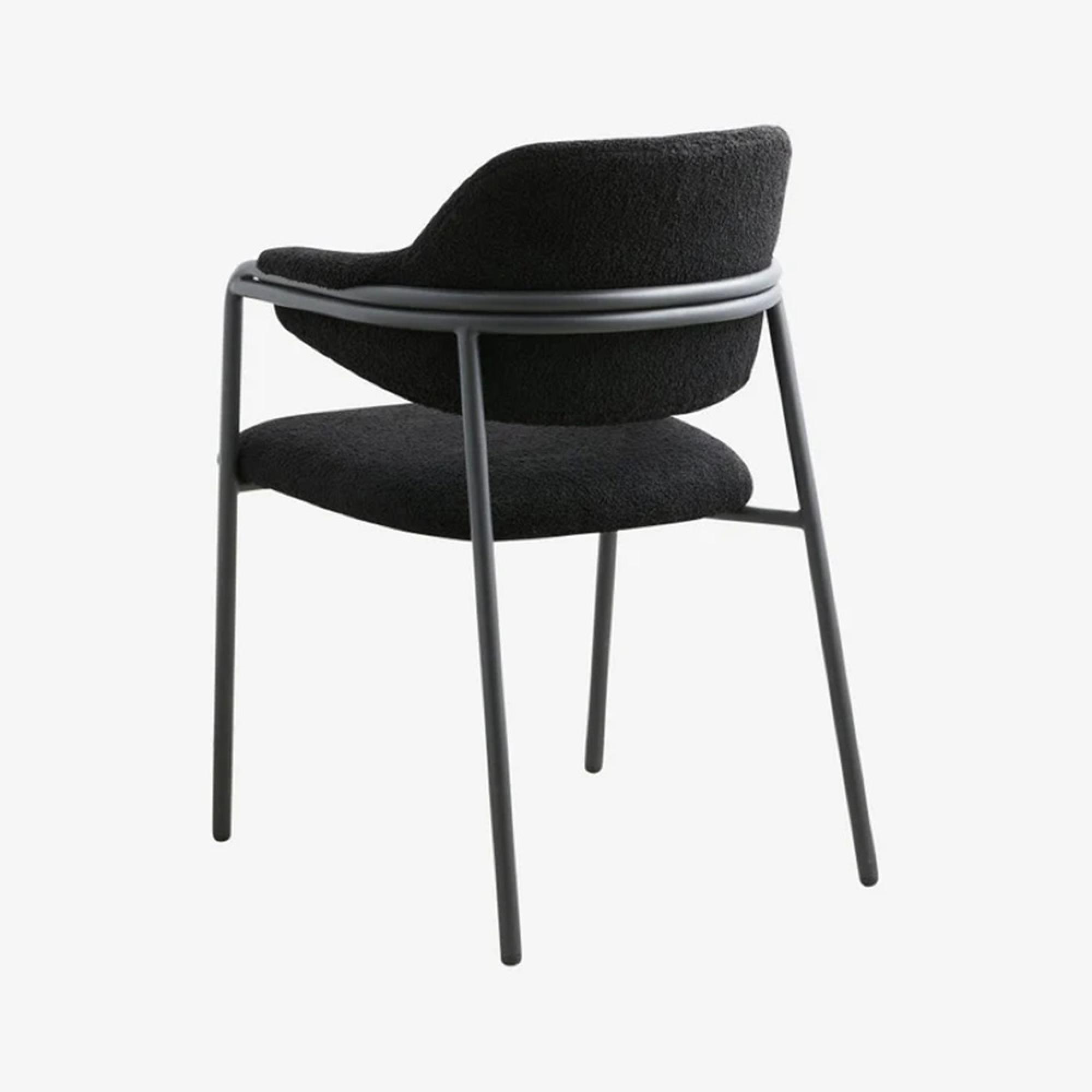 Albert Armchair - Teddy Fabric - Black
