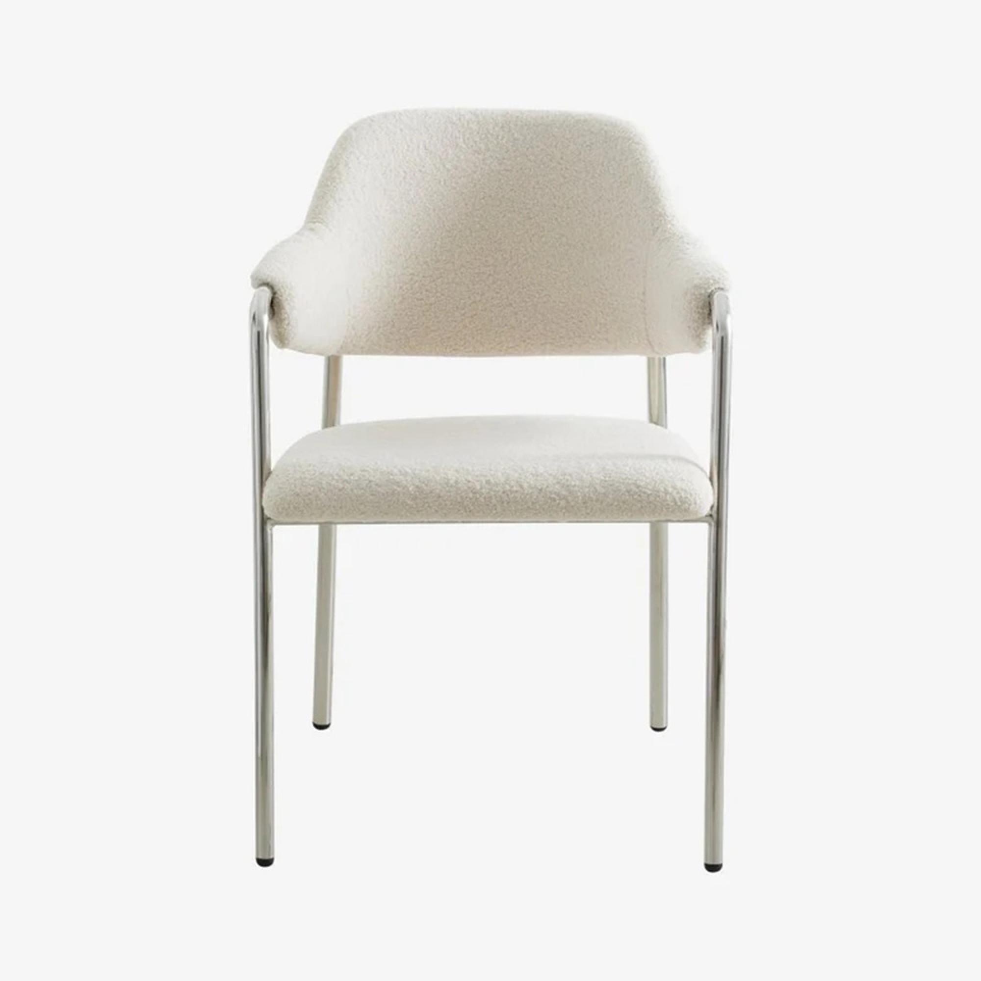 Albert Armchair - Teddy Fabric - White