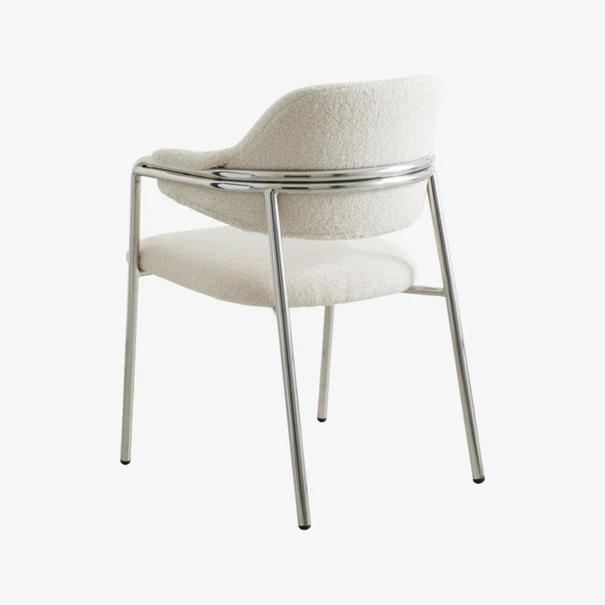Albert Armchair - Teddy Fabric - White
