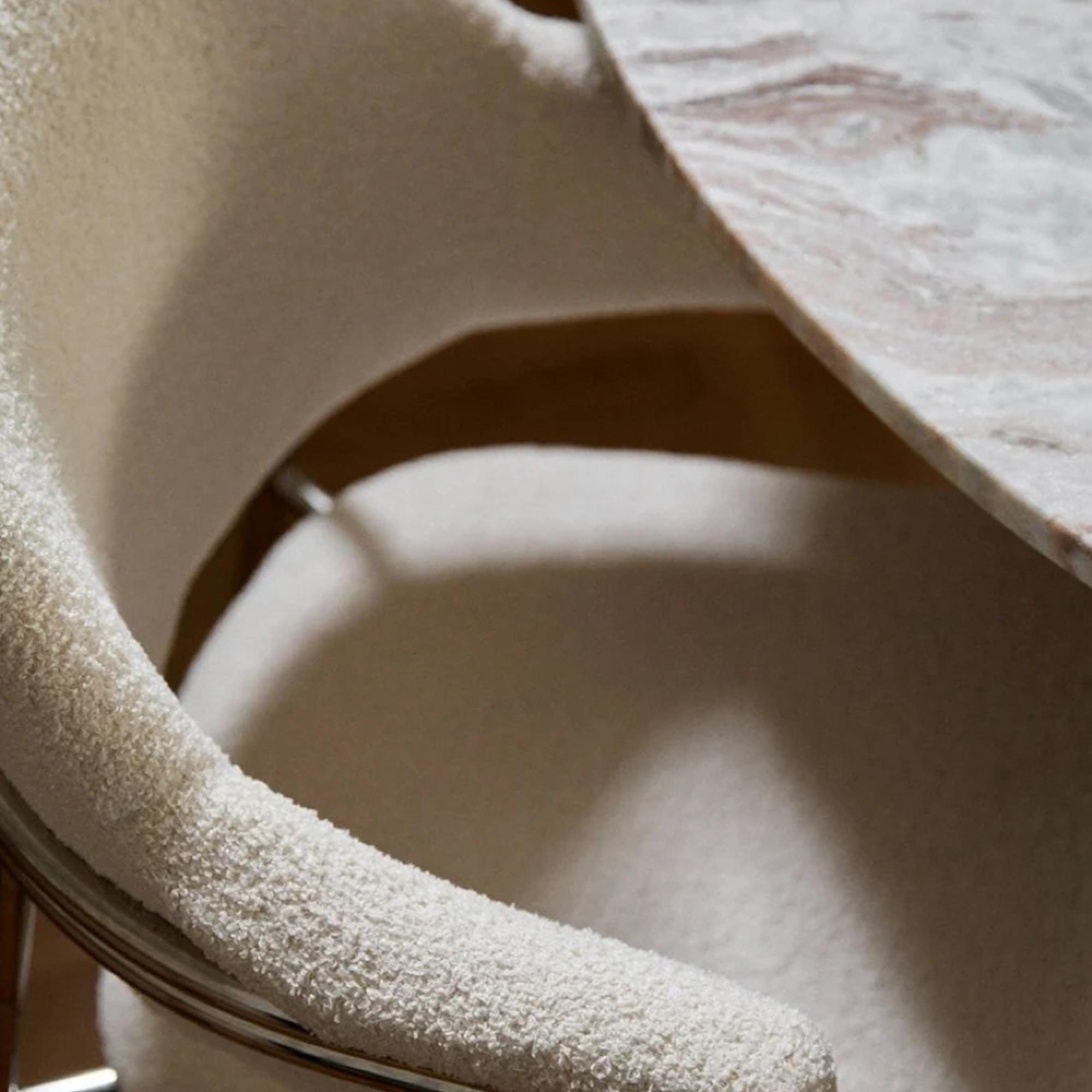 Albert Armchair - Teddy Fabric - White