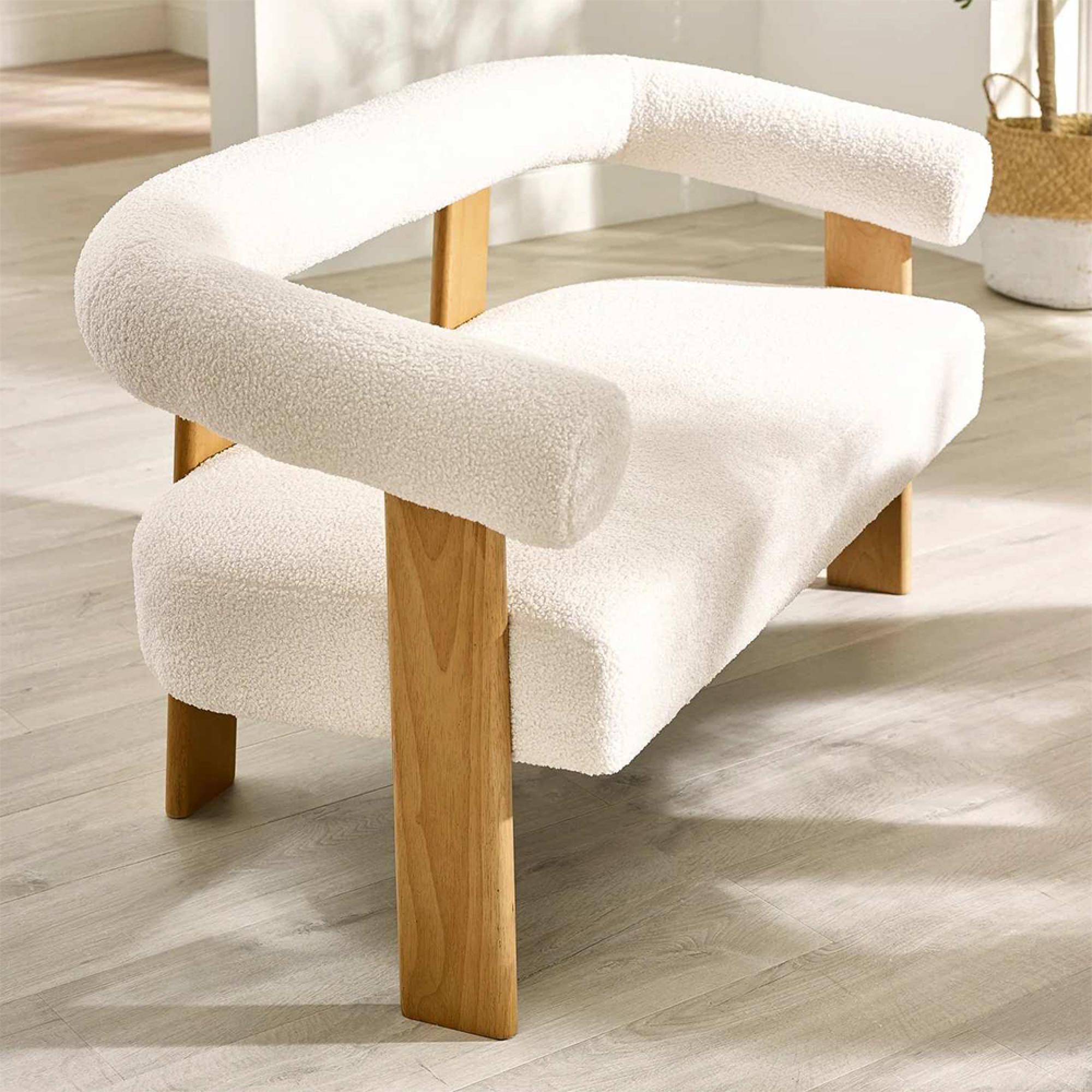 Freya Sofa - 2 Seater - White Boucle Fabric