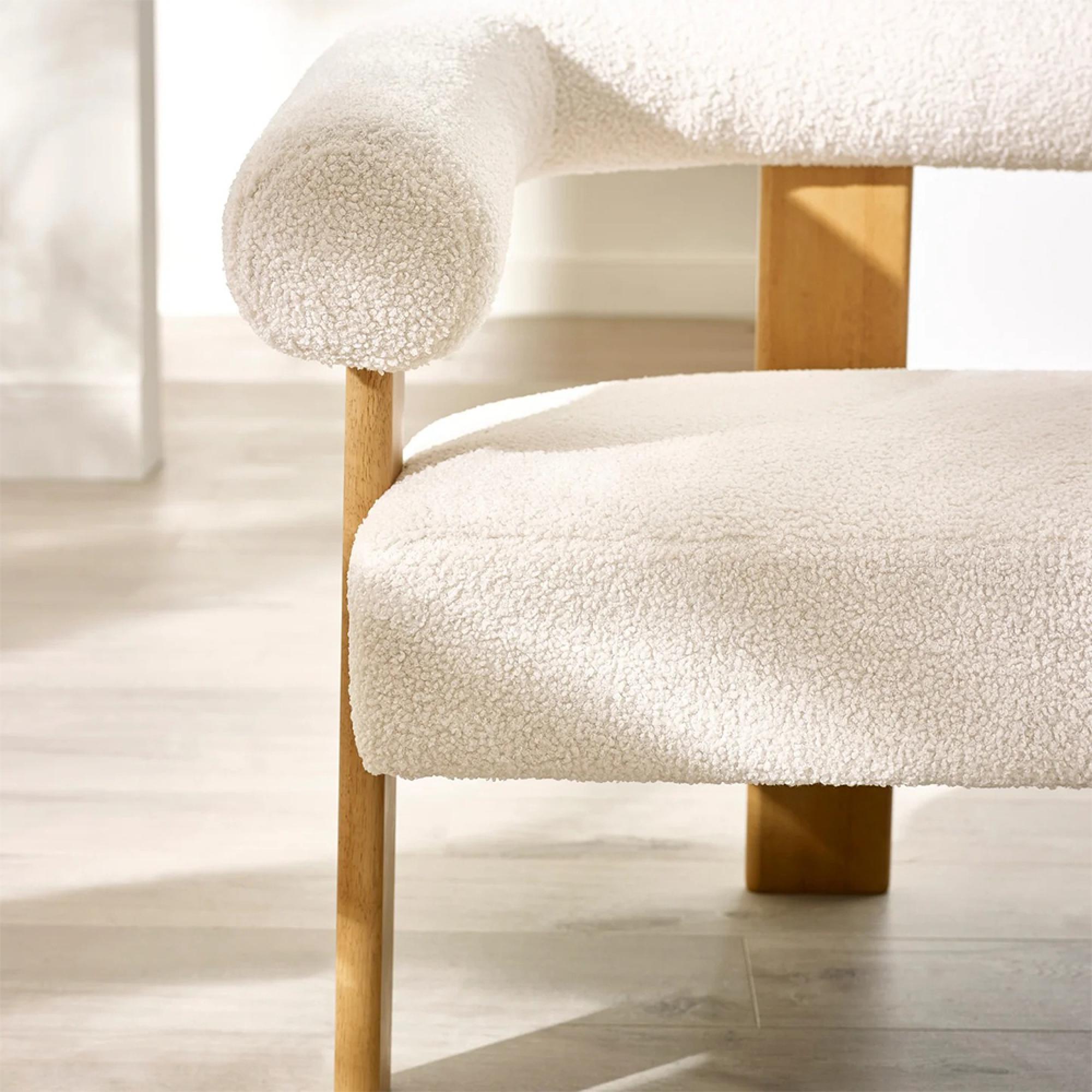 Freya Sofa - 2 Seater - White Boucle Fabric