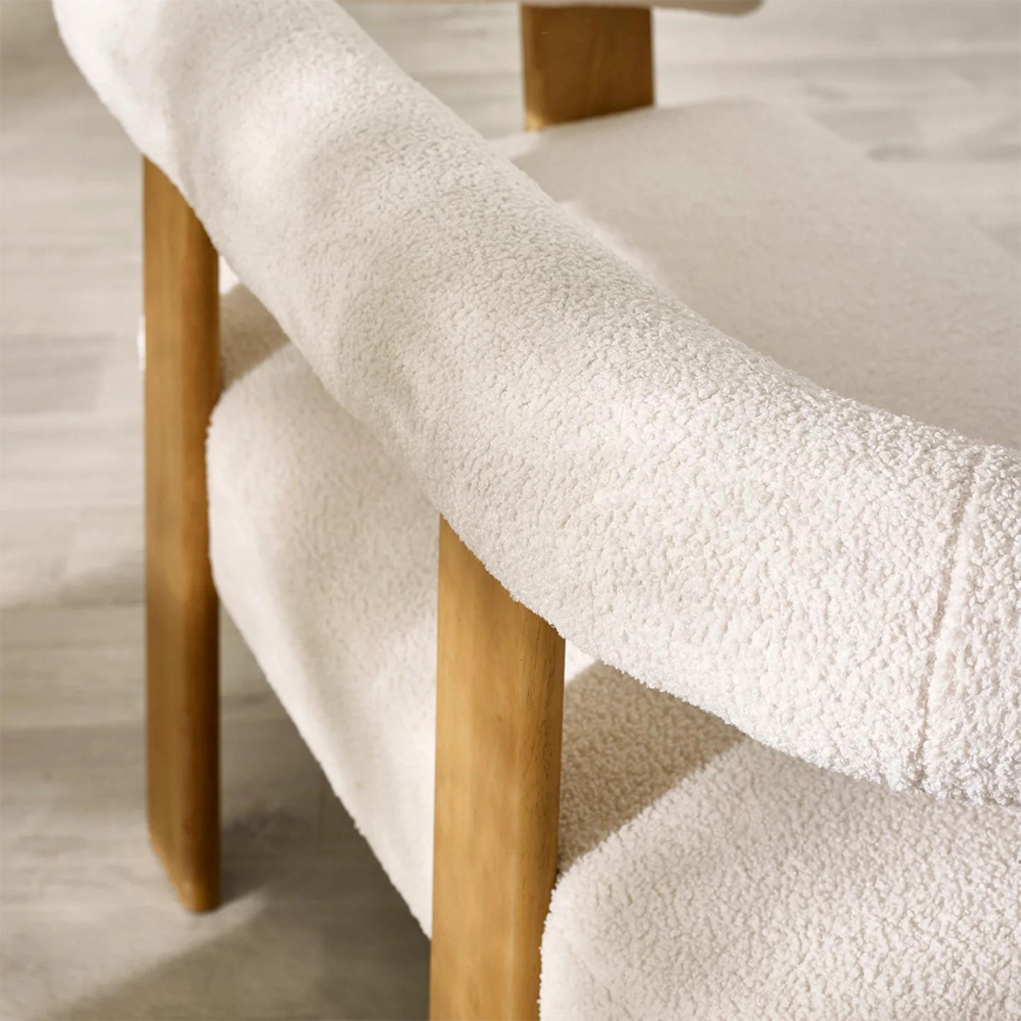 Freya Sofa - 2 Seater - White Boucle Fabric