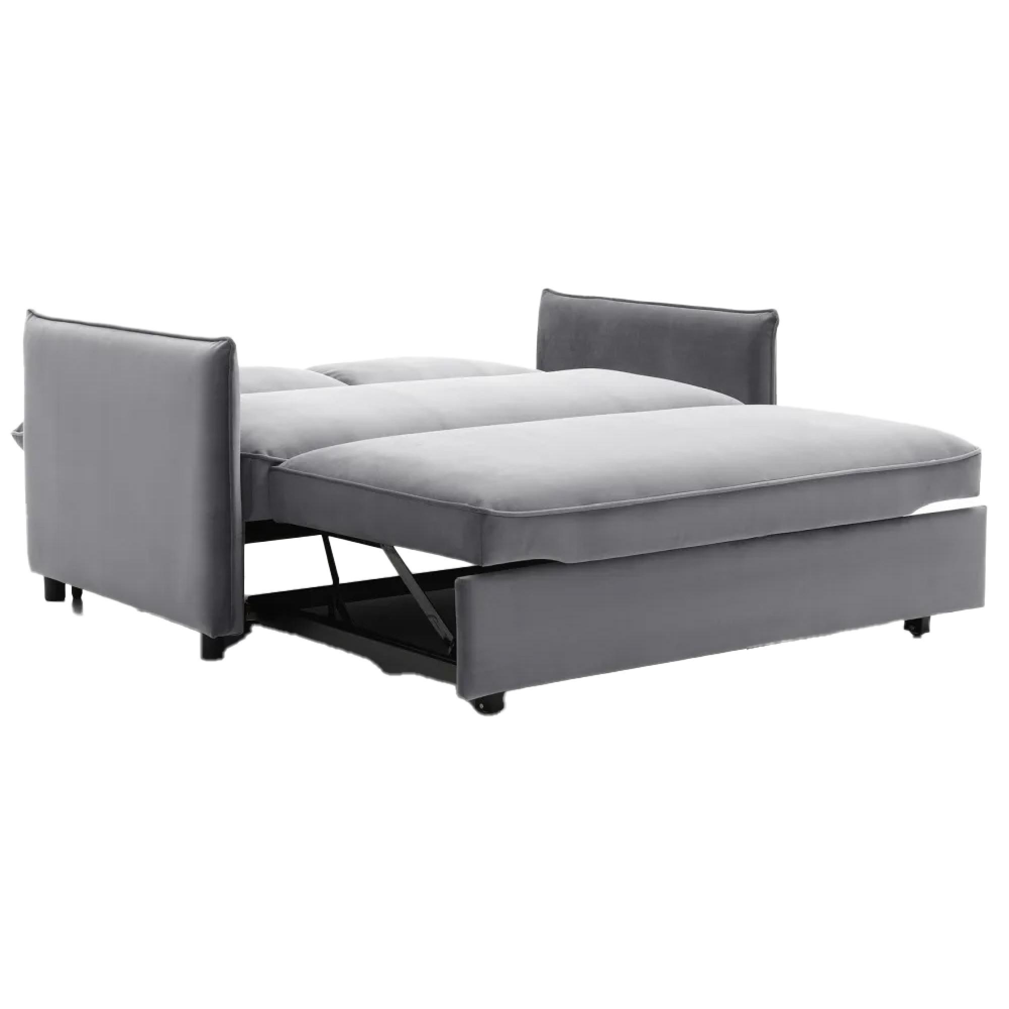Blaire Sofa Bed - Athena Grey Velvet Fabric - 2 Seater