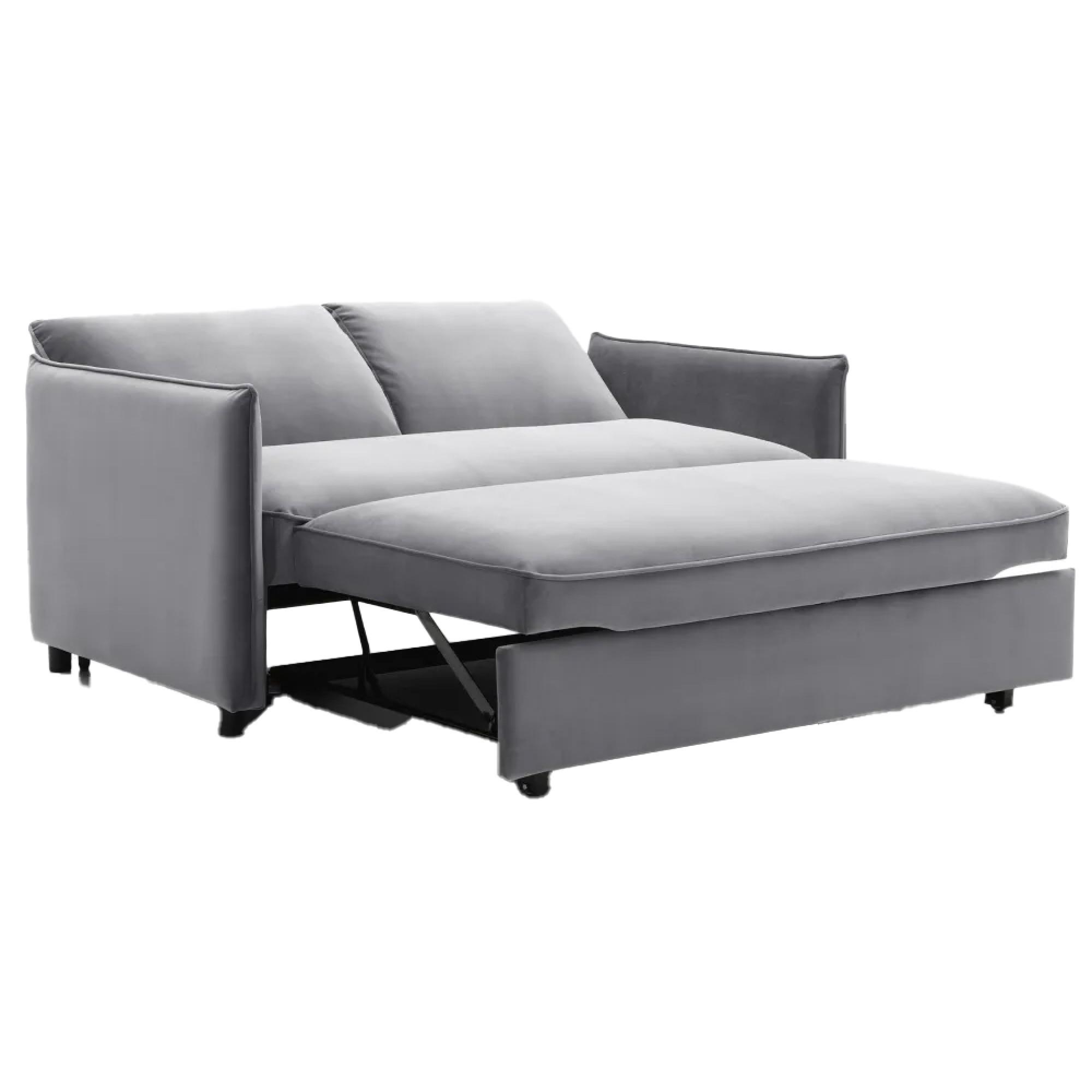 Blaire Sofa Bed - Athena Grey Velvet Fabric - 2 Seater
