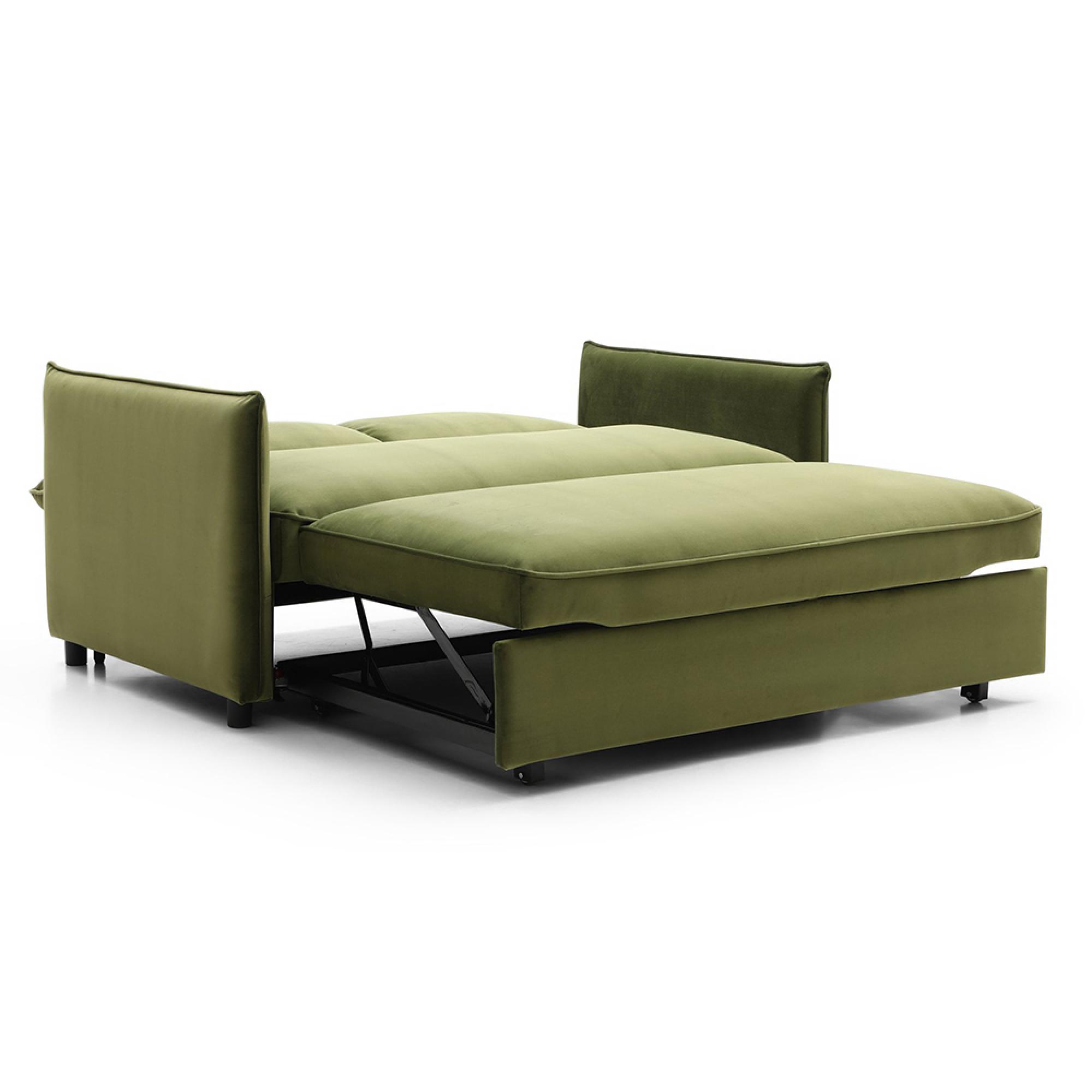 Blaire Sofa Bed - Athena Olive Velvet Fabric - 2 Seater