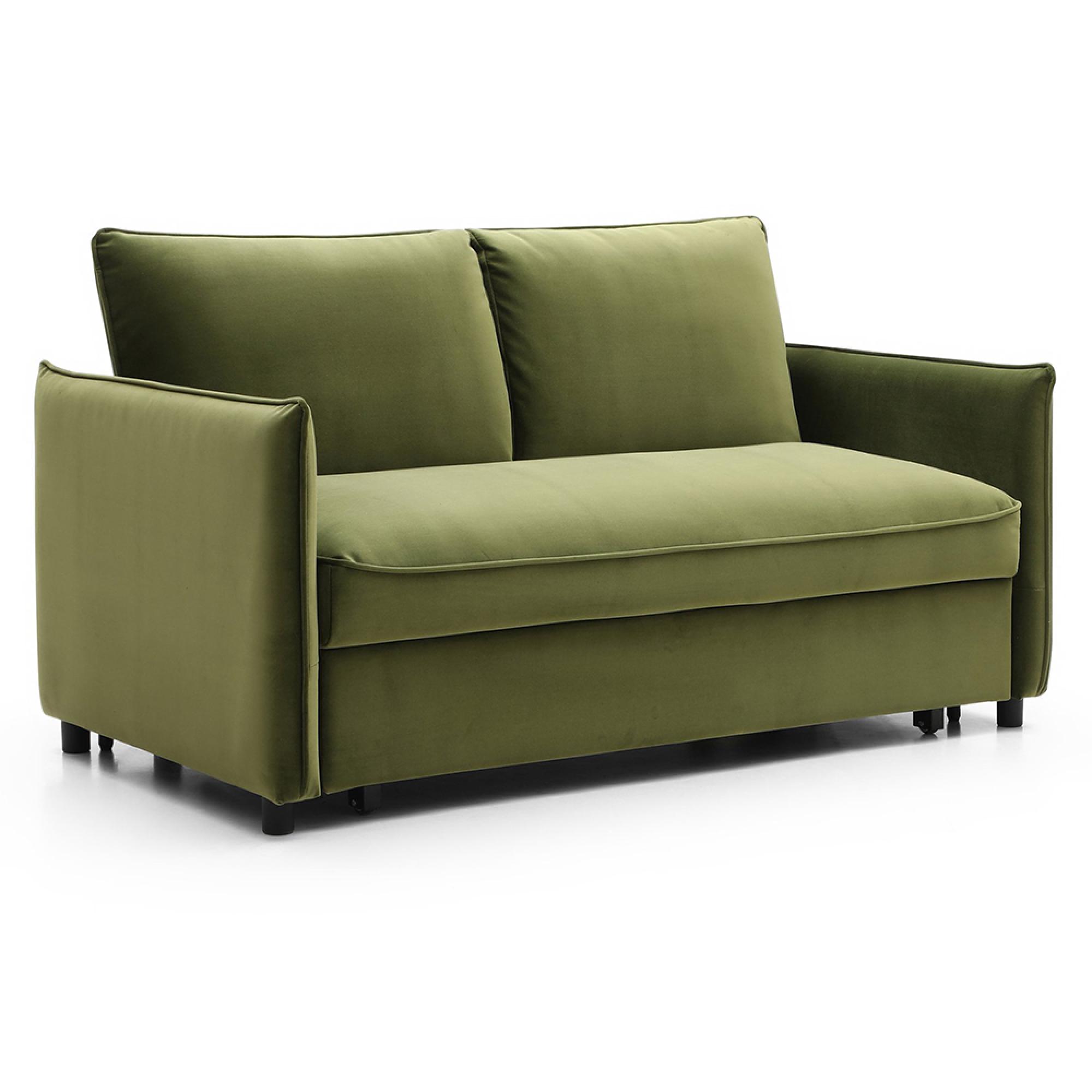 Blaire Sofa Bed - Athena Olive Velvet Fabric - 2 Seater
