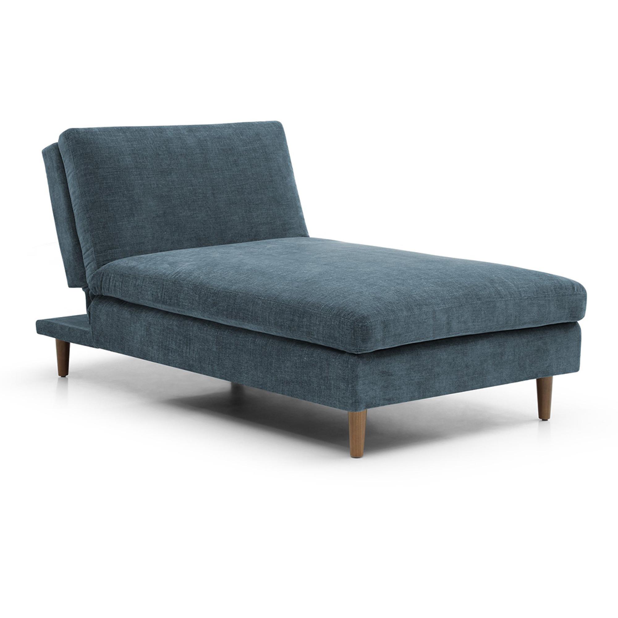 Scott Sofa Bed - Eryx Chenille Navy Blue Fabric - Chaise