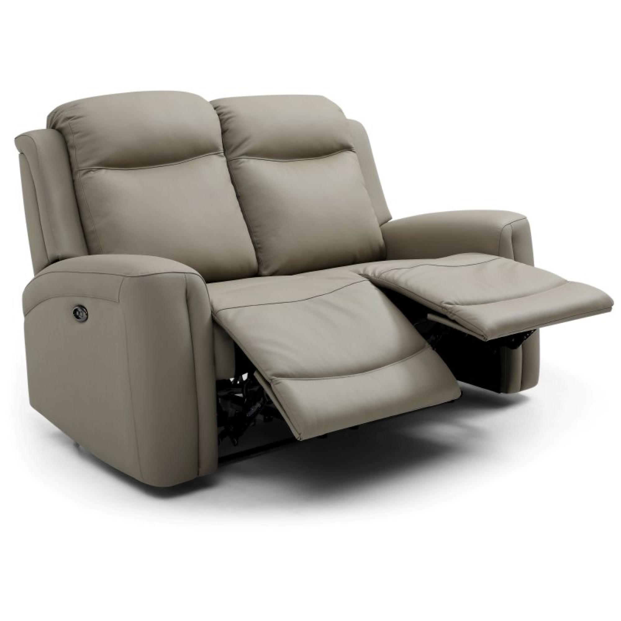 Henley Electric Recliner Sofa - Taupe Leather - 2 Seater