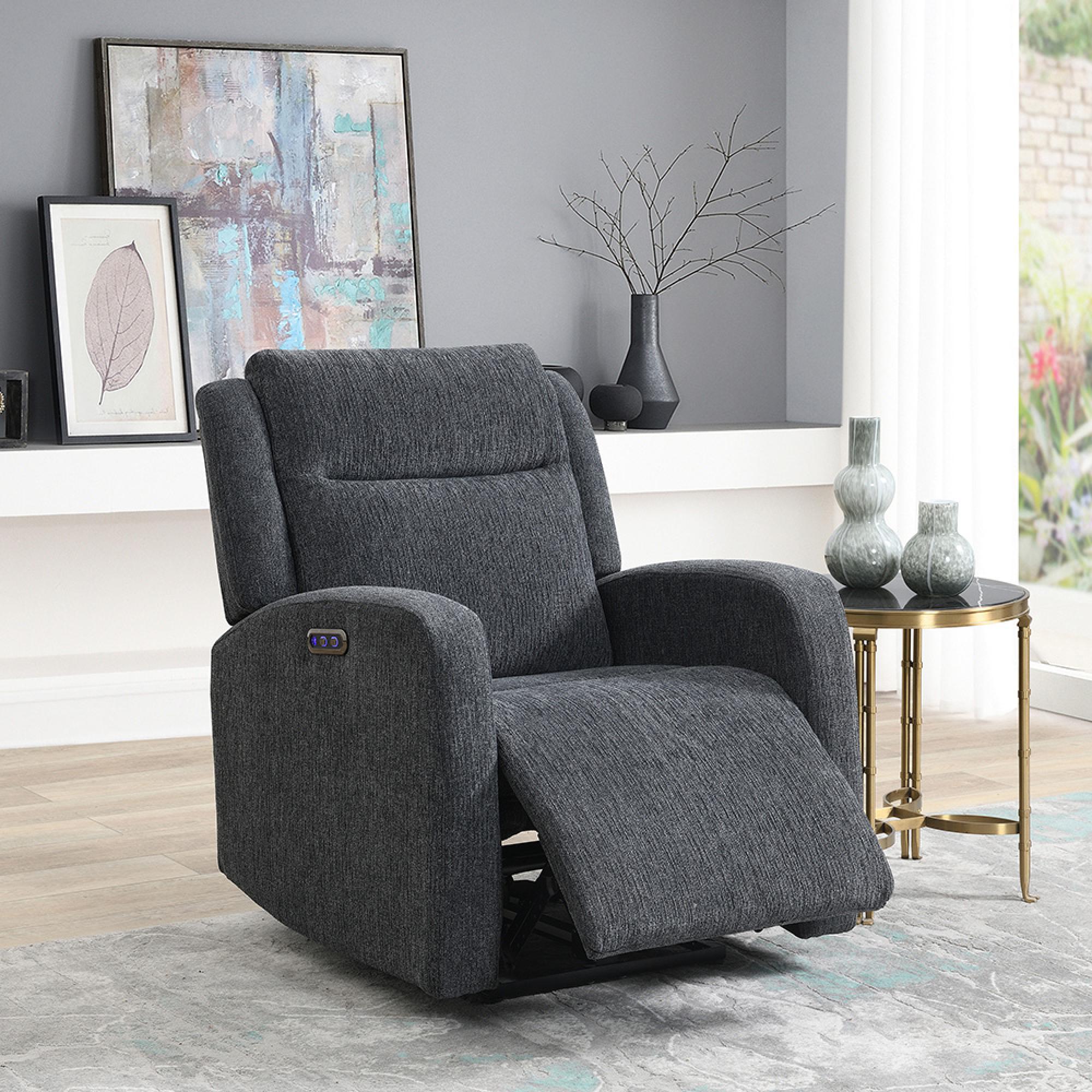 Alabama Armchair - Electric Recliner - Fabric - Charcoal