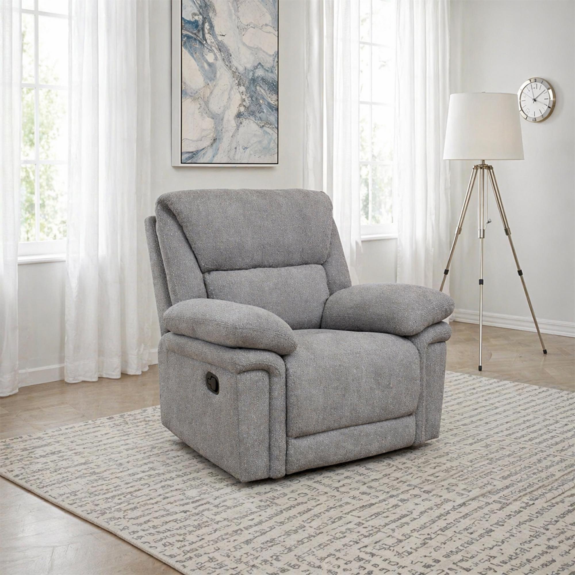 Bexley Armchair - Manual Recliner - Fabric - Grey