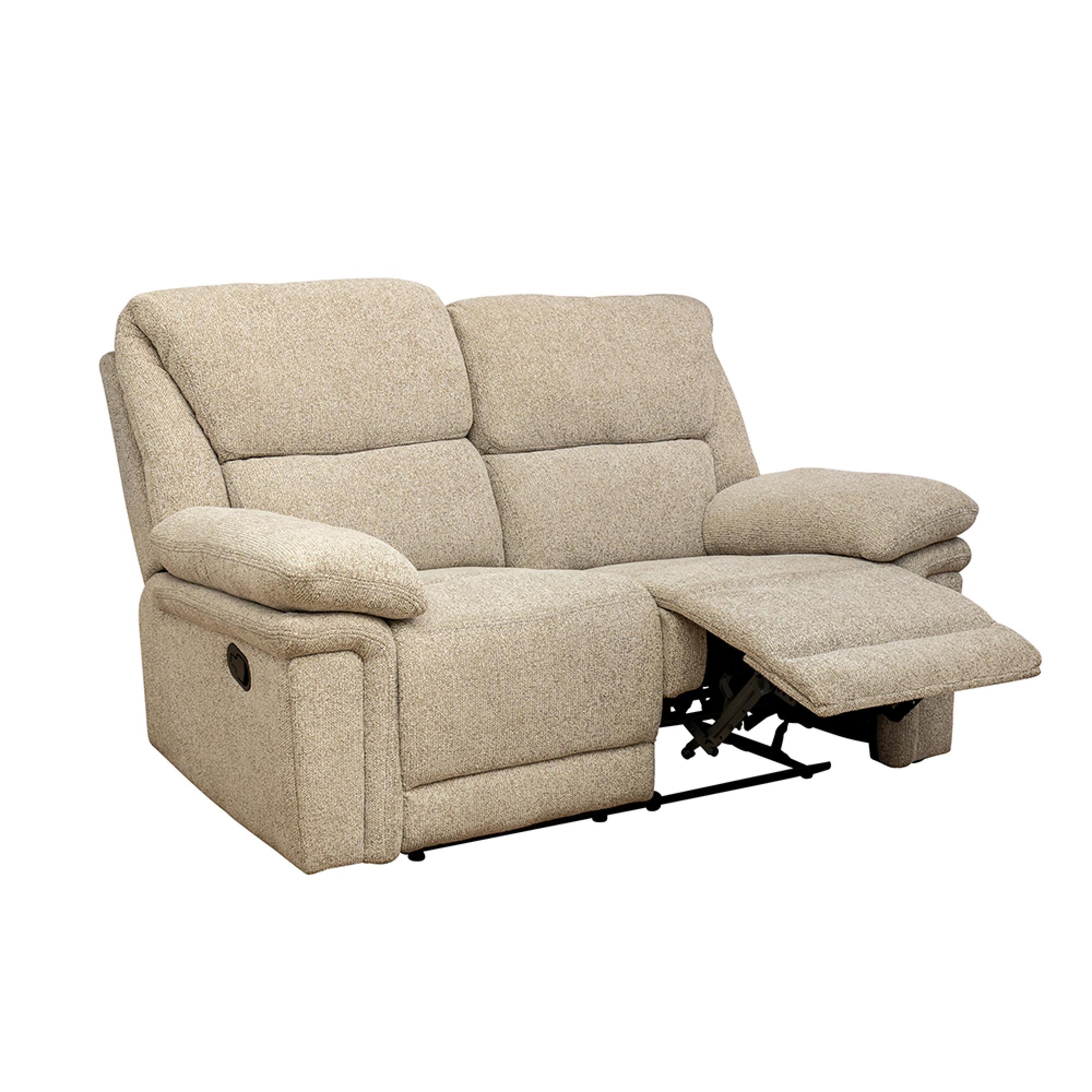 Bexley Sofa - 2 Seater - Manual Recliner - Fabric - Natural