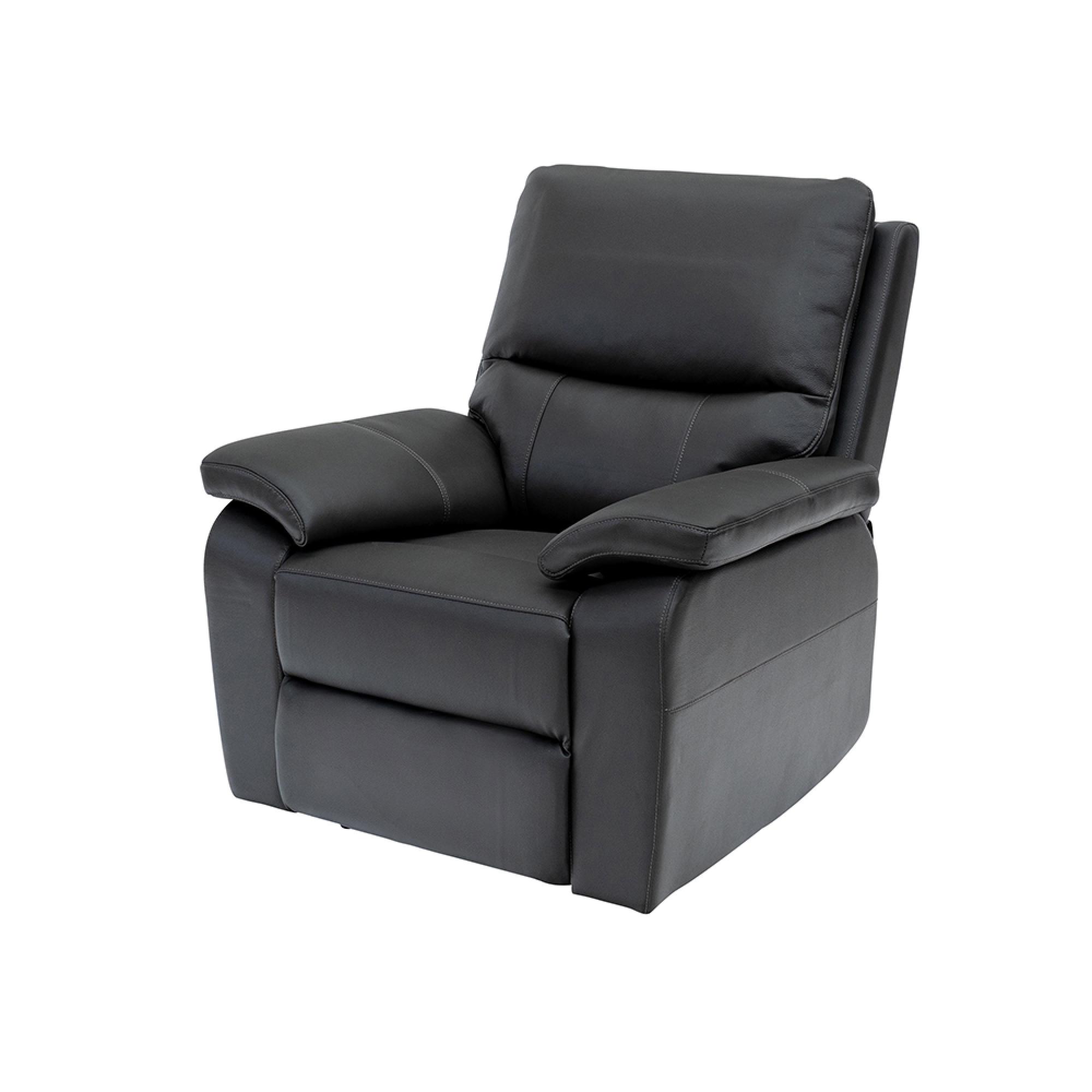 Cannes Armchair - Electric Recliner - Leather - Charcoal