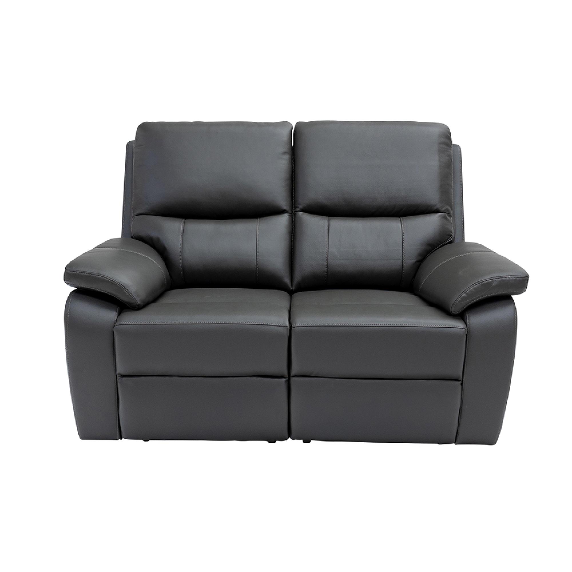 Cannes Sofa - 2 Seater - Electric Recliner - Leather - Charcoal