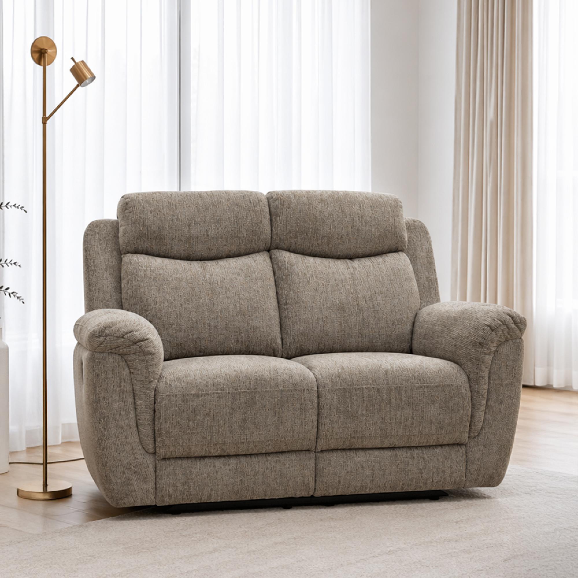 Finley Sofa - 2 Seater - Electric Recliner - Fabric - Pebble