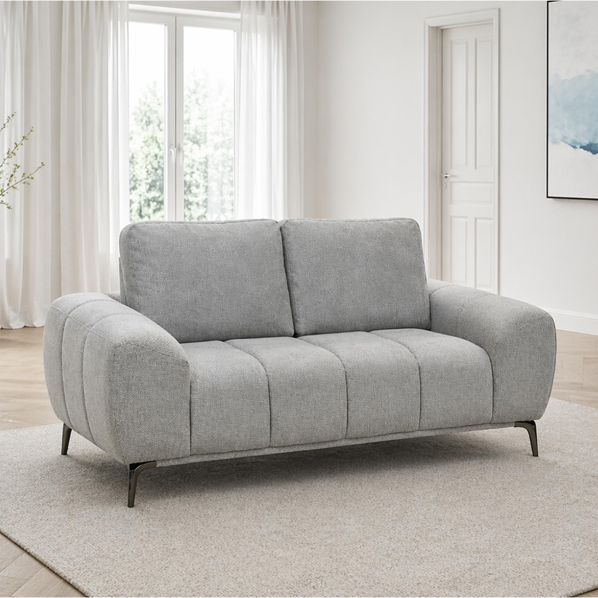 Hallie Sofa - 2 Seater - Fabric - Grey