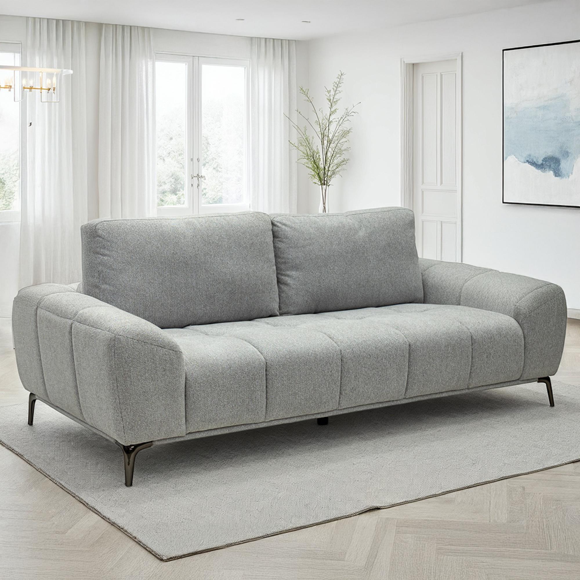 Hallie Sofa - 3 Seater - Fabric - Grey