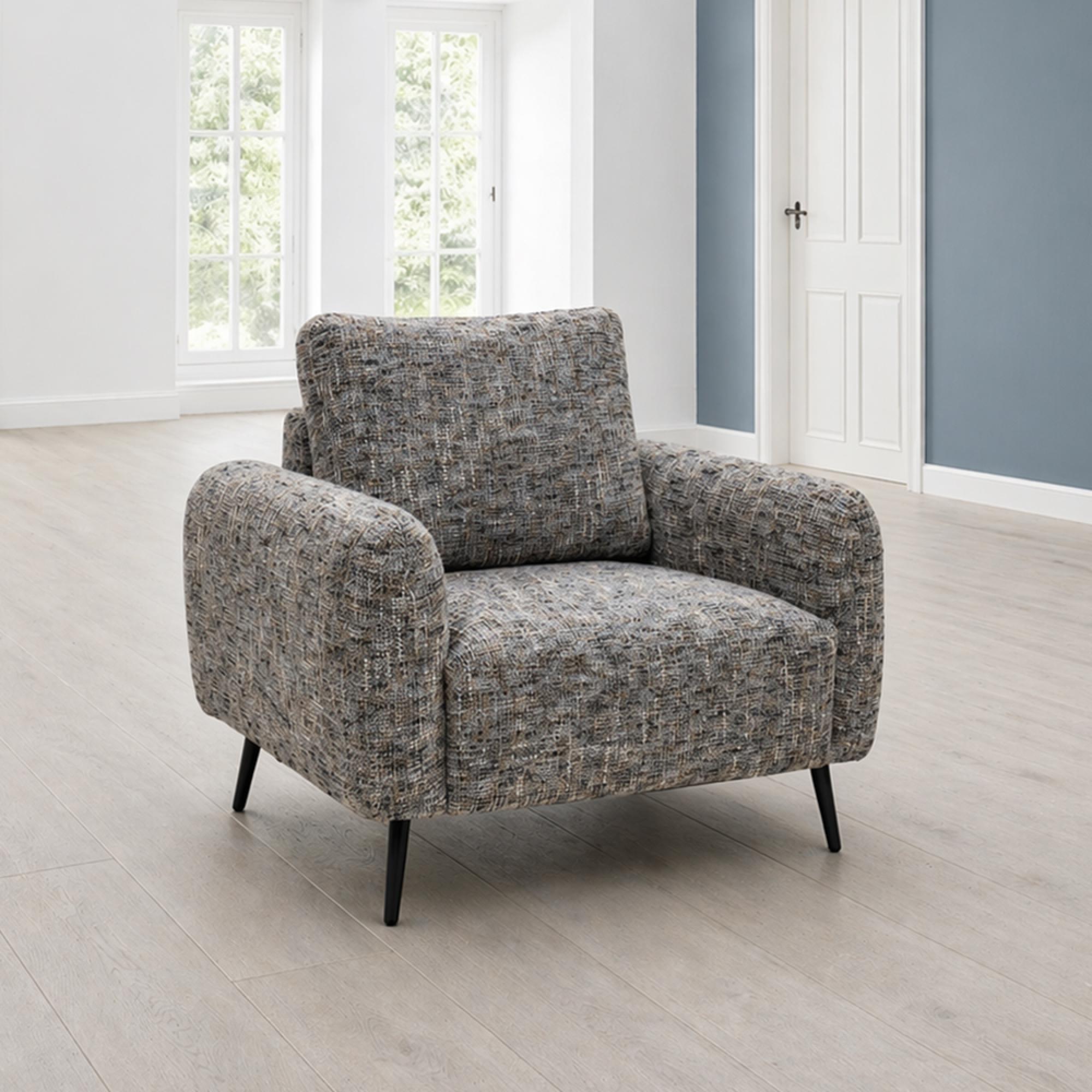 Harper Armchair - Fabric - Grey Weave