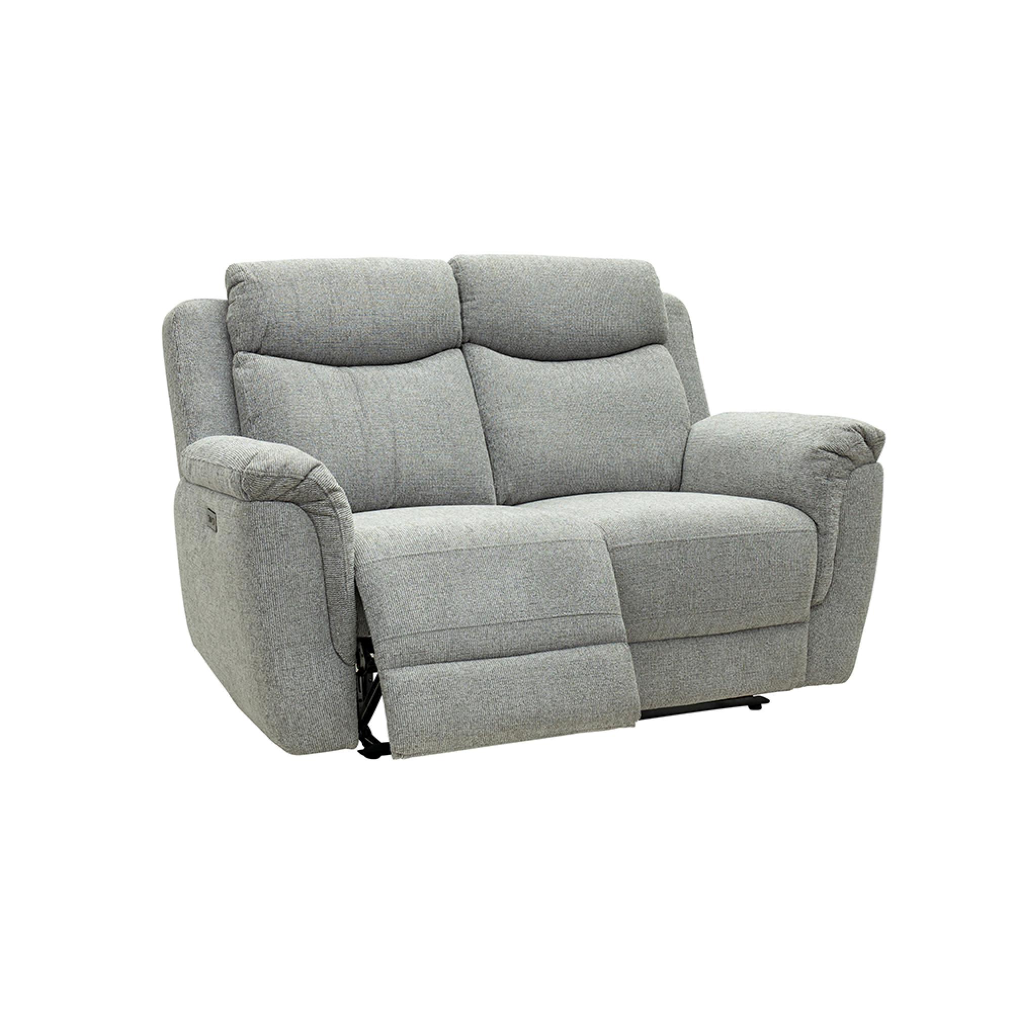 Finley Sofa - 2 Seater - Electric Recliner - Fabric - Grey