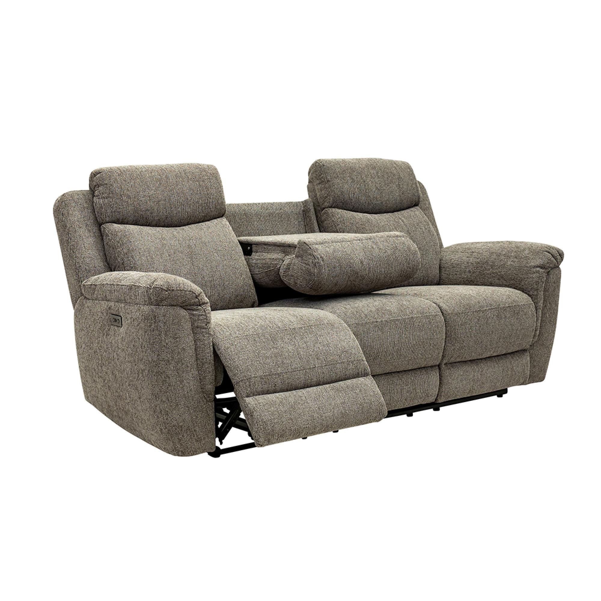Finley Sofa - 3 Seater - Electric Recliner - Fabric - Pebble