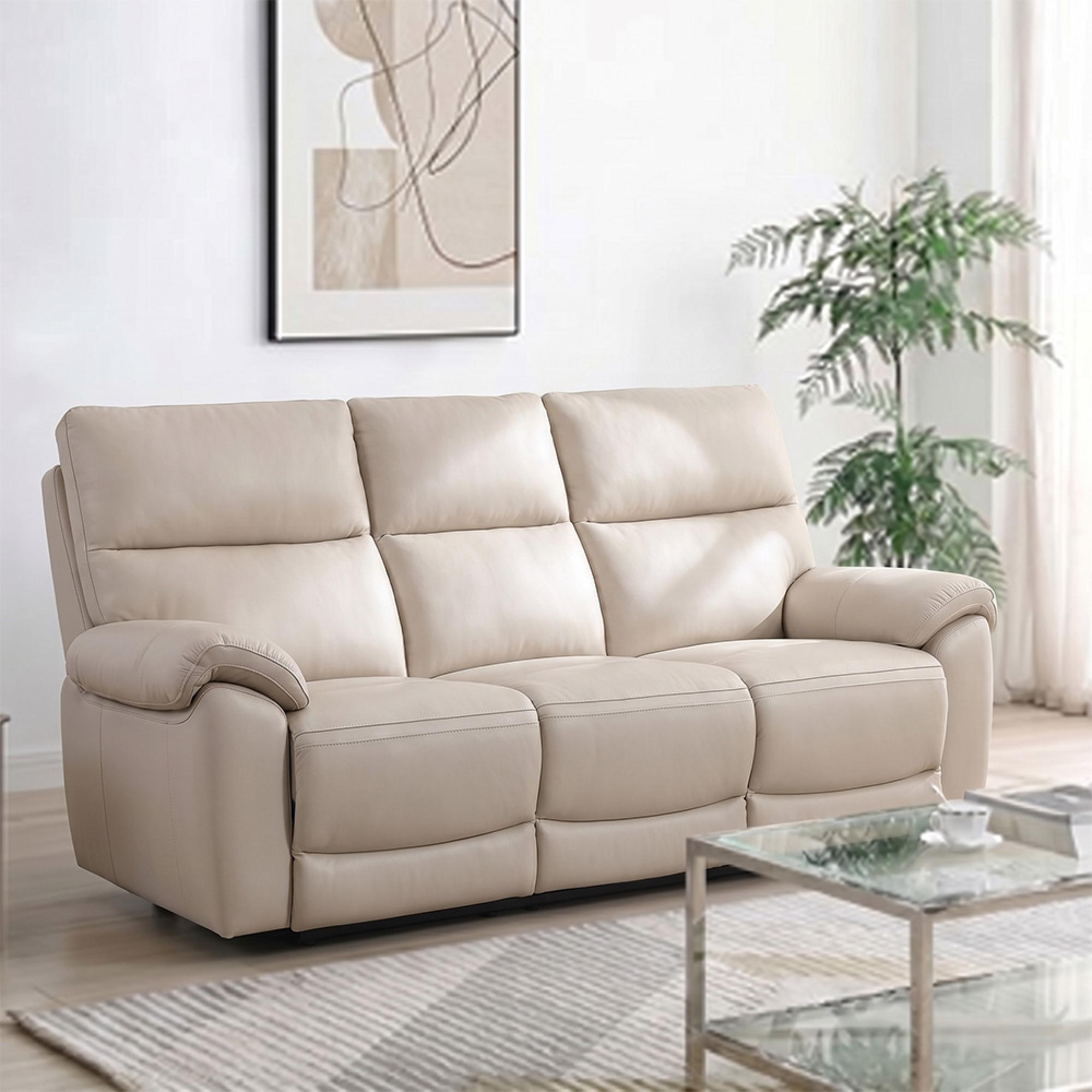 Rocco Sofa - Chalk Leather - 3 Seater