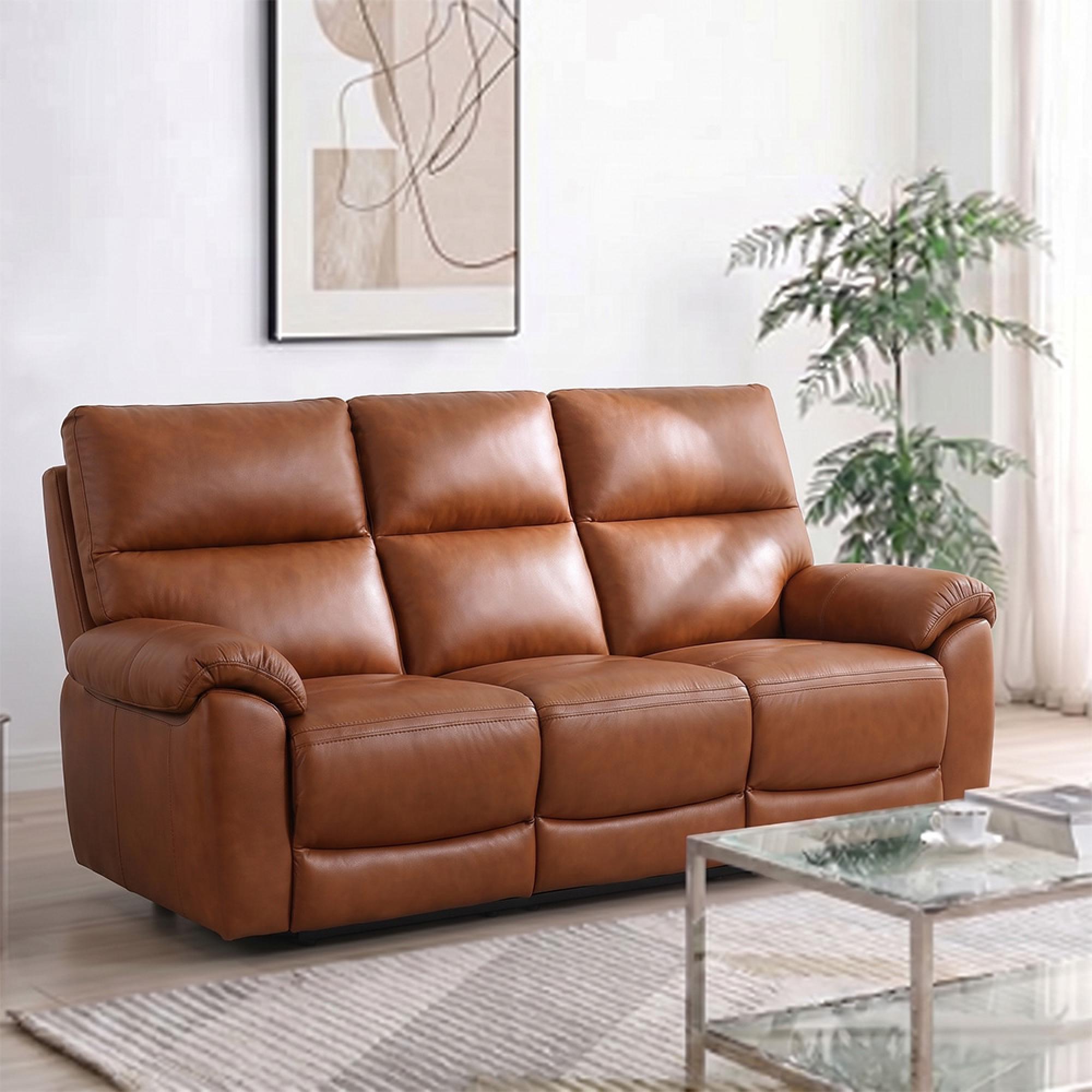 Rocco Sofa - Tan Leather - 3 Seater