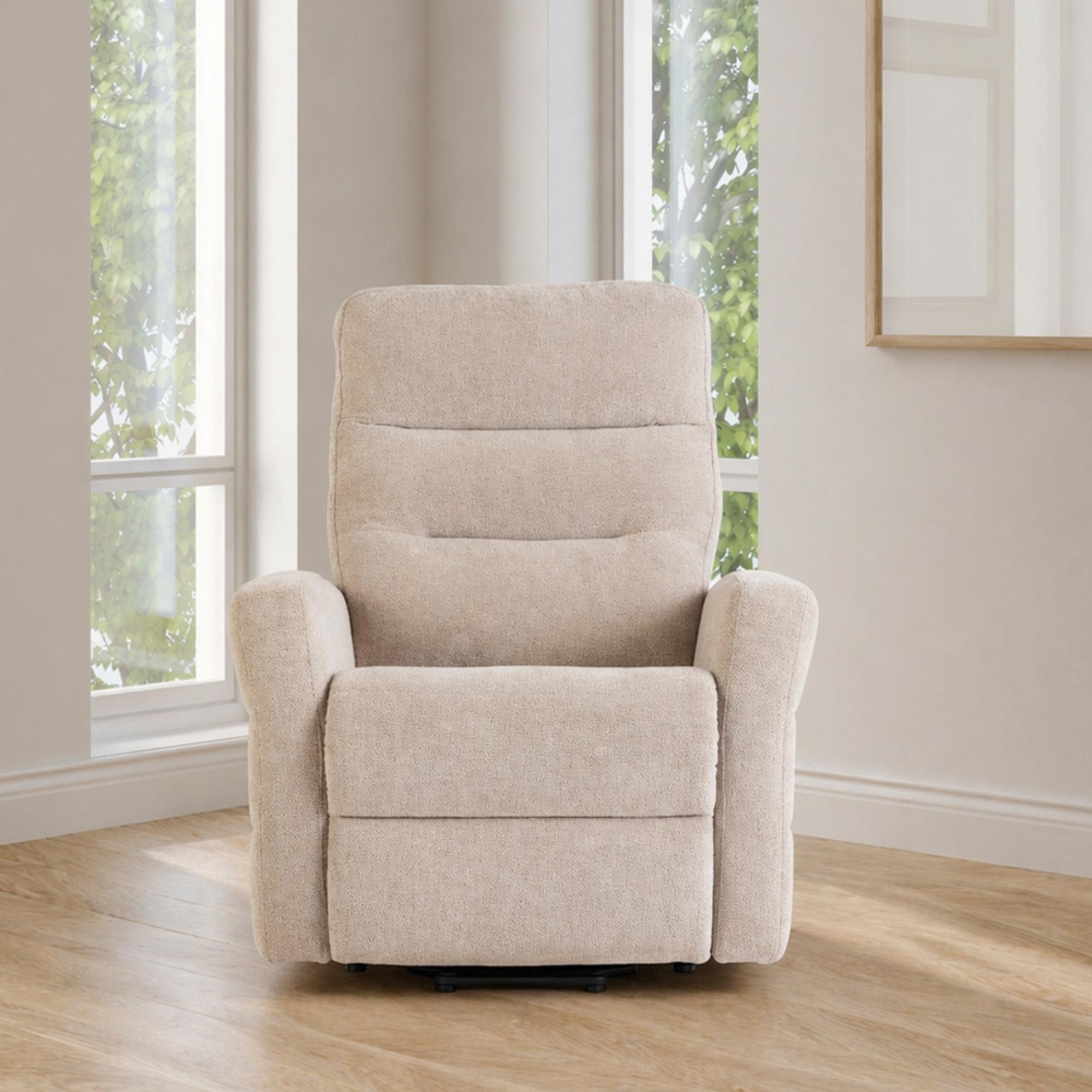 Madison Armchair - Electric Recliner Tilt & Rise - Fabric - Mink