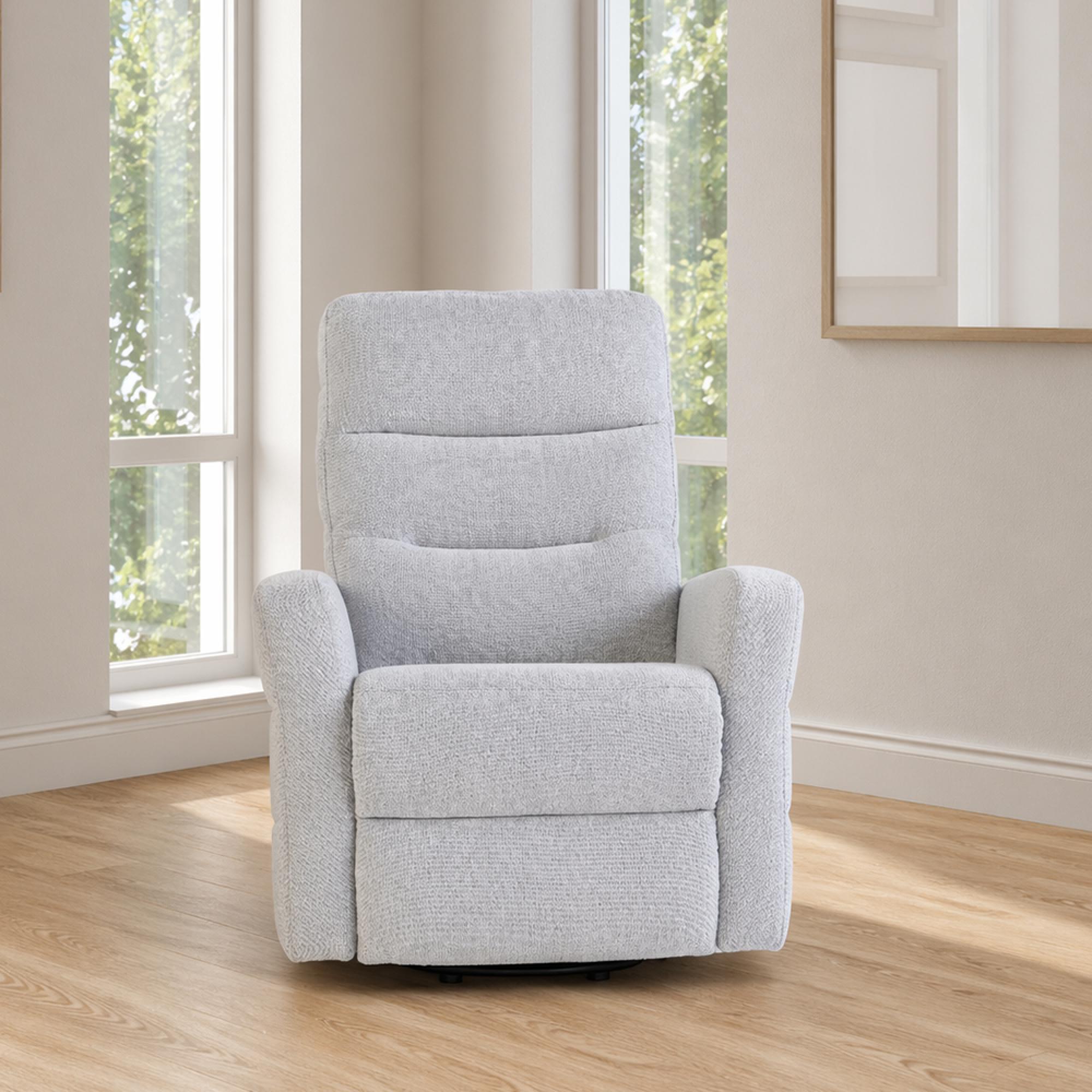 Madison Armchair - Electric Recliner Tilt & Rise - Fabric - Silver Grey