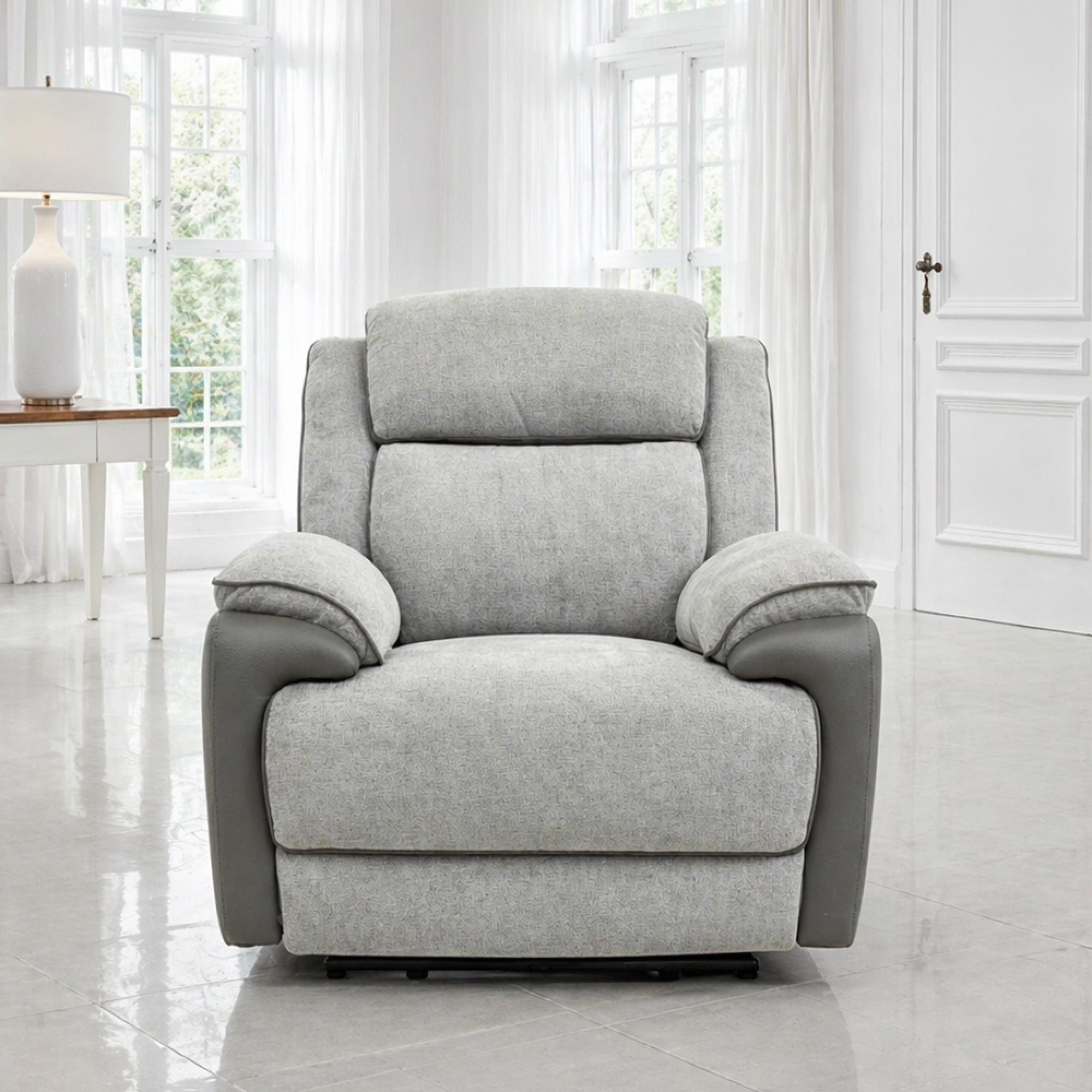 Marley Armchair - Electric Recliner - Fabric - Grey Mix