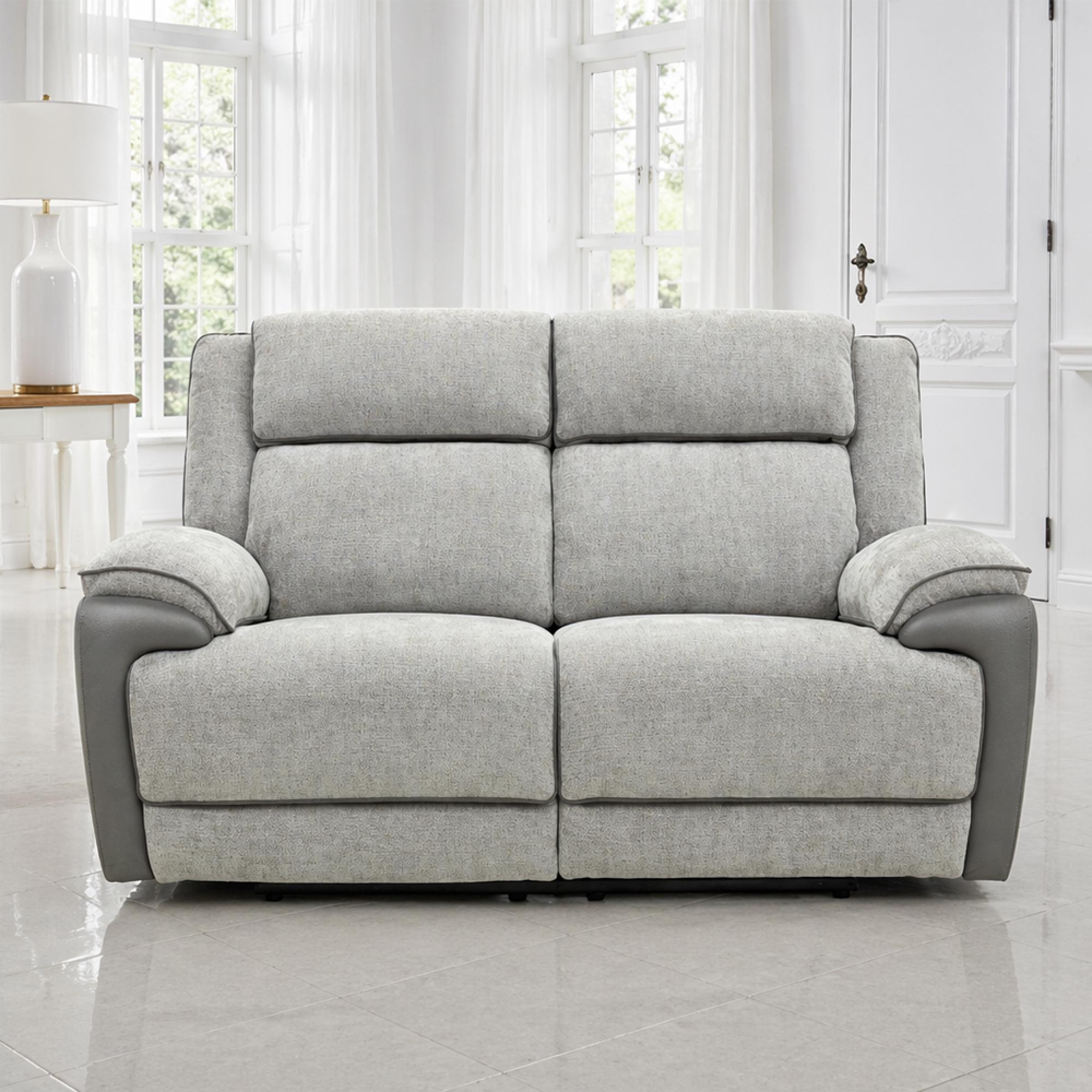 Marley Sofa - 2 Seater - Electric Recliner - Fabric - Grey Mix