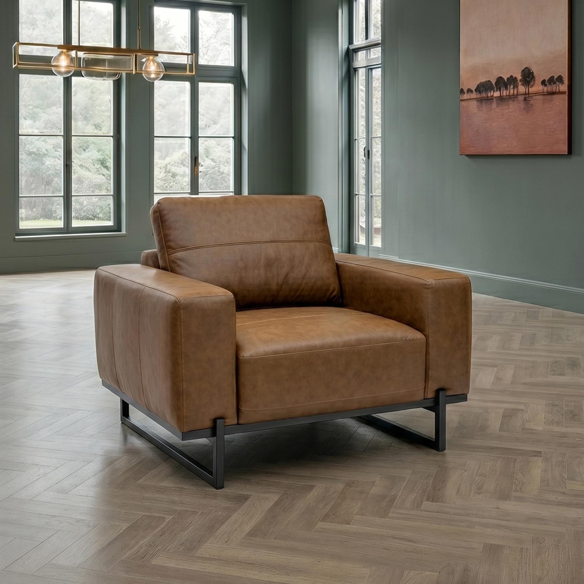 Remi Armchair - Fabric - Aged Tan