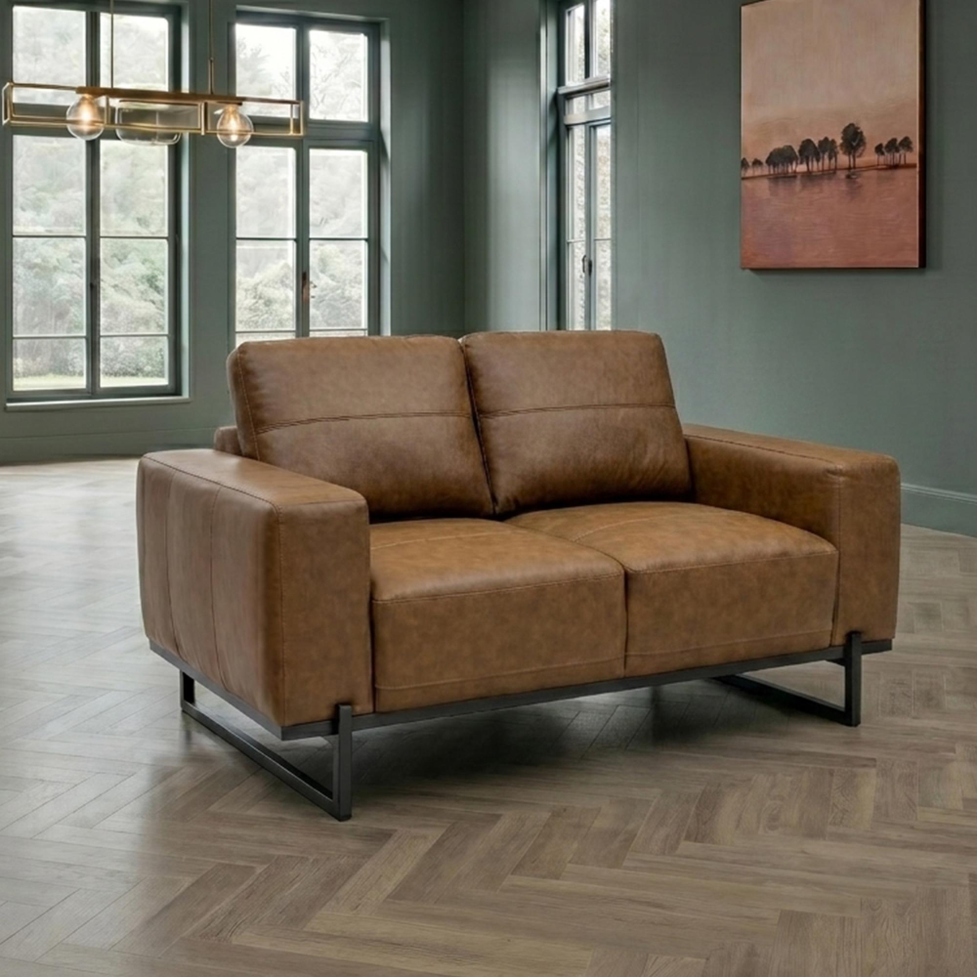 Remi Sofa - 2 Seater - Fabric - Aged Tan