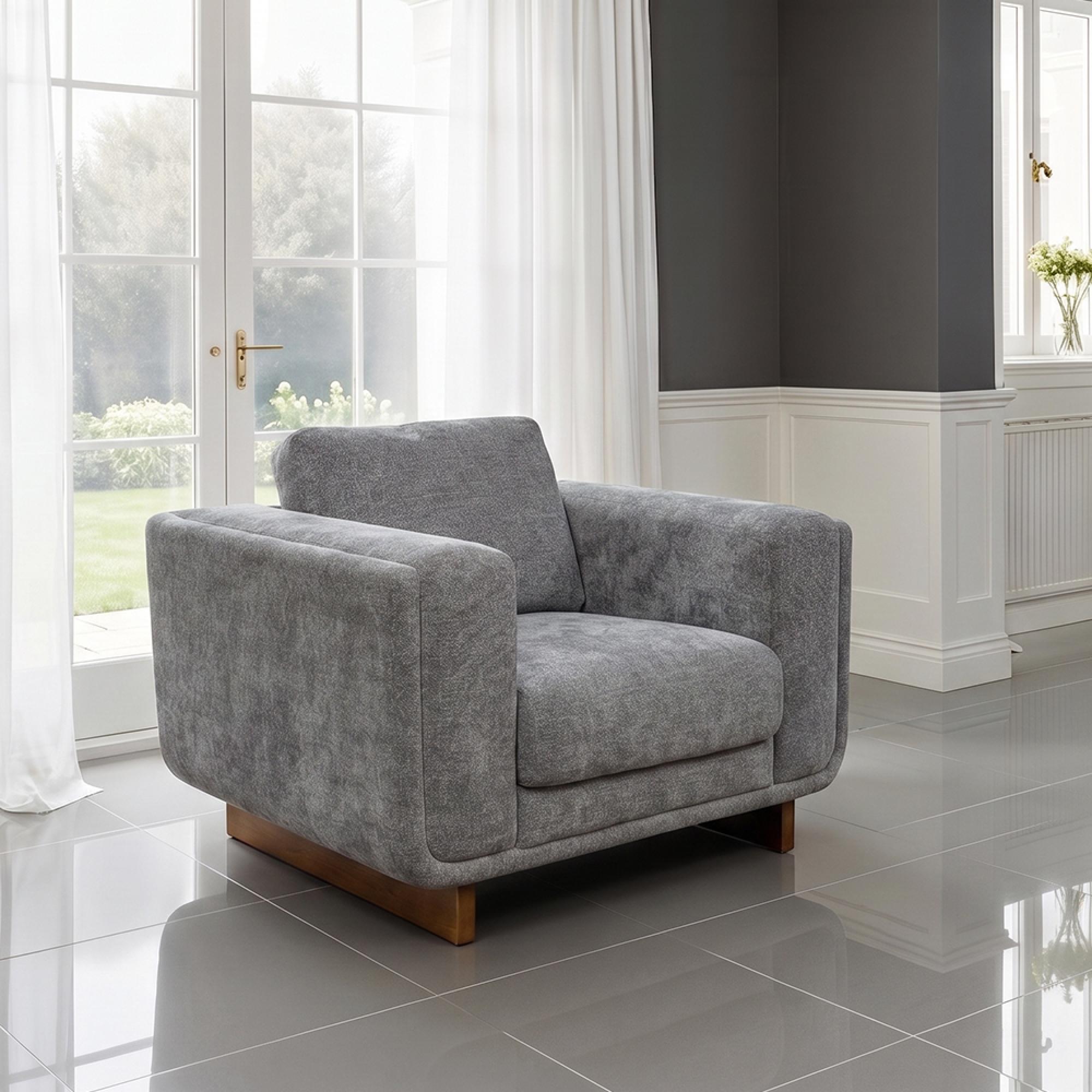 Selby Armchair - Fabric - Grey