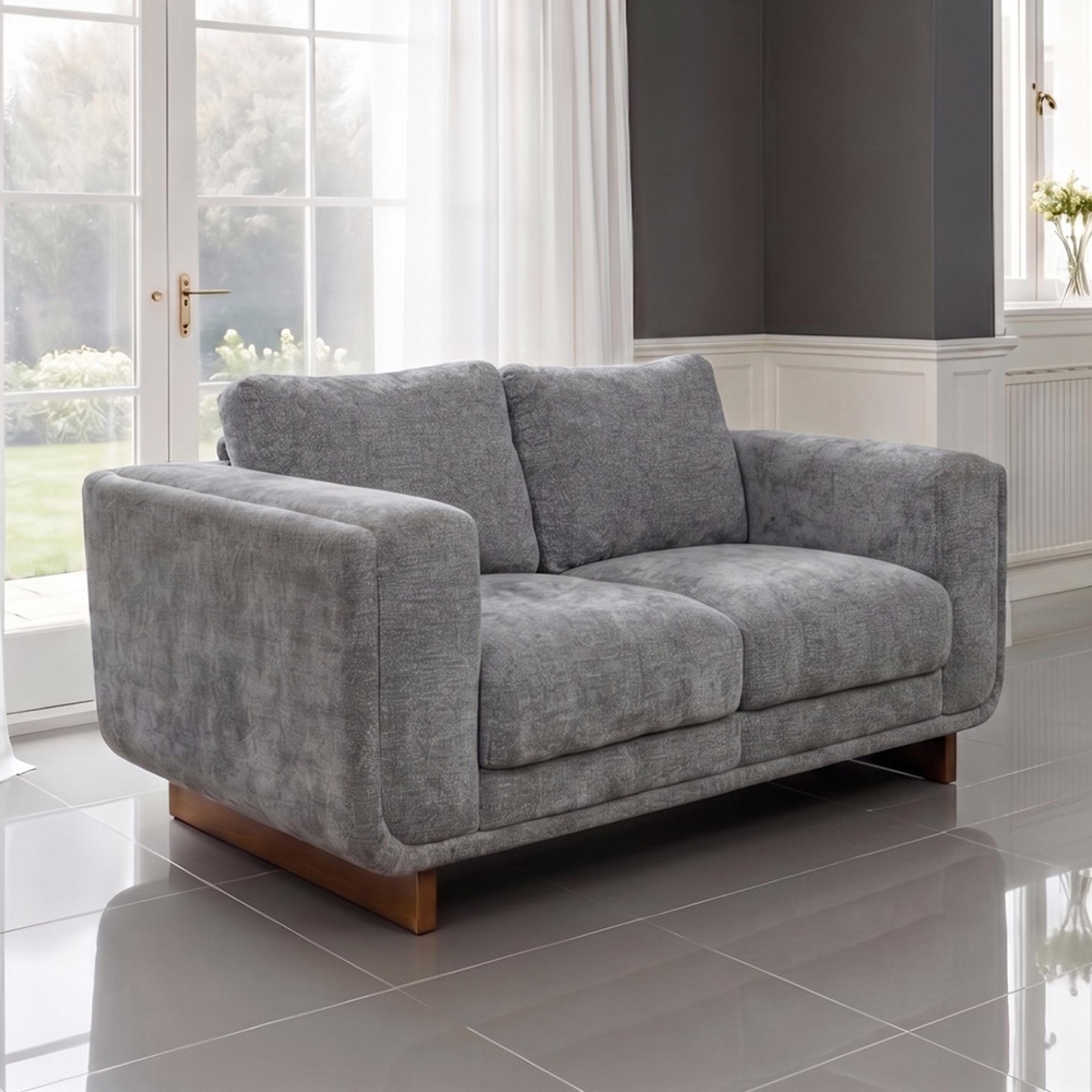 Selby Sofa - 2 Seater - Fabric - Grey